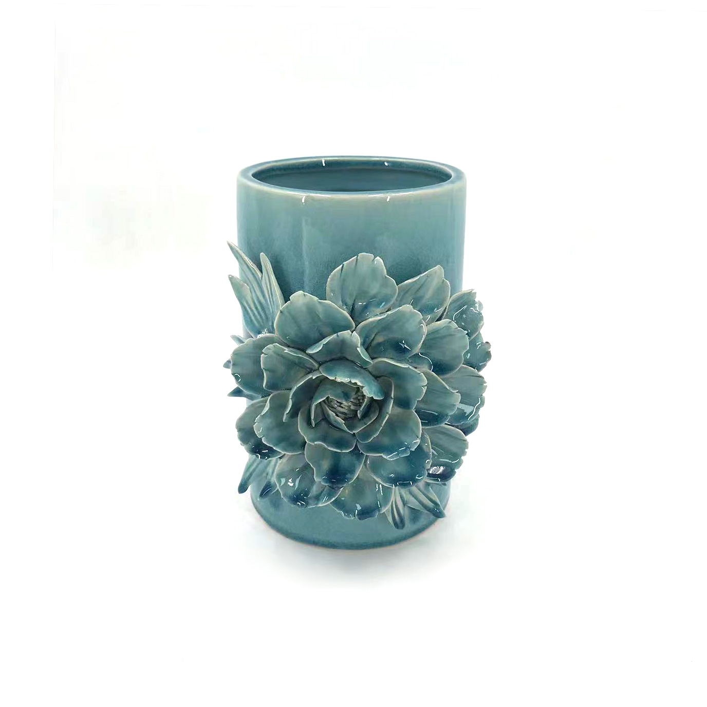Vase 'Marceline' blau Ø 17 cm, H 20 cm