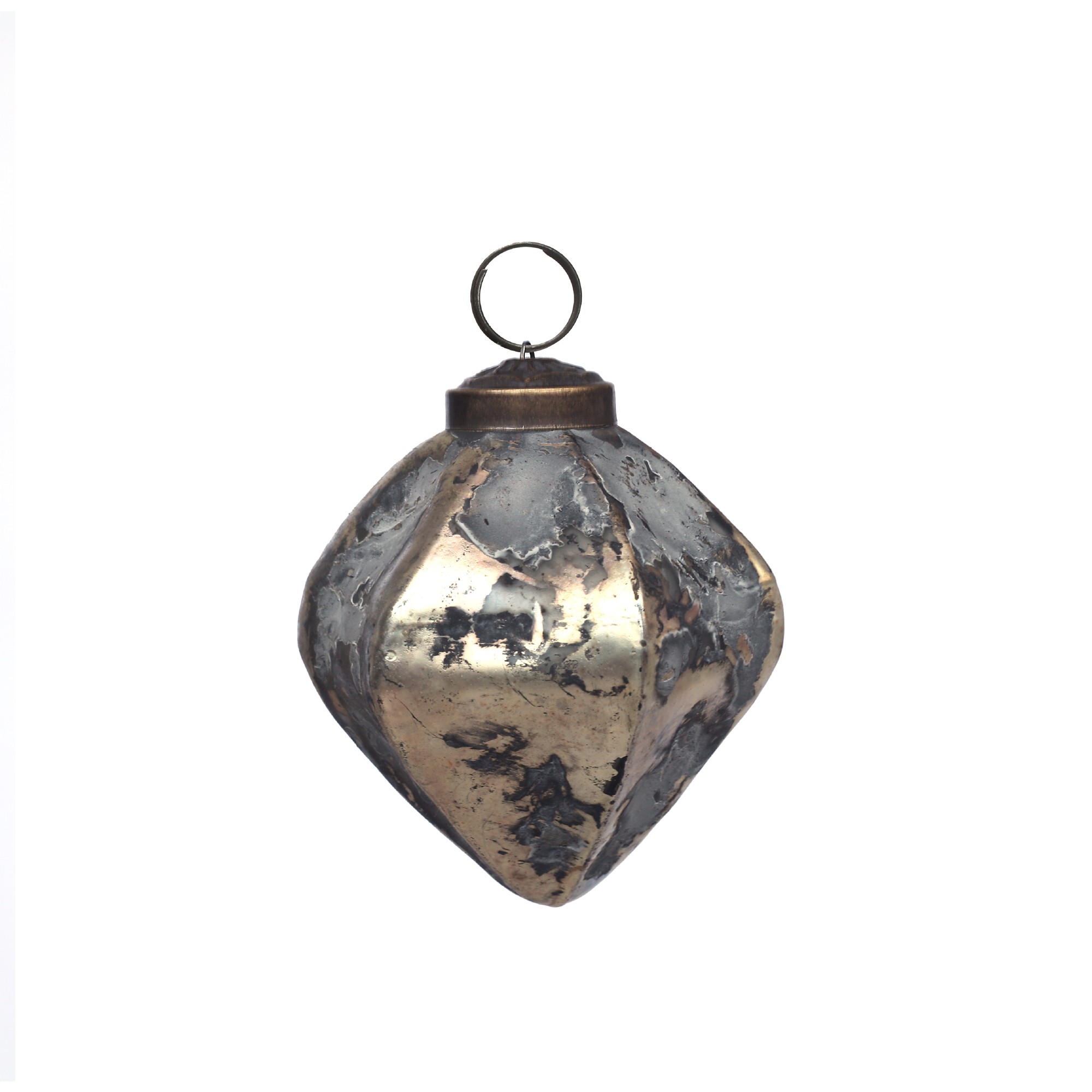 Anhänger 'Eckern' aus Glas, gold, H 8 cm, Ø 7 cm