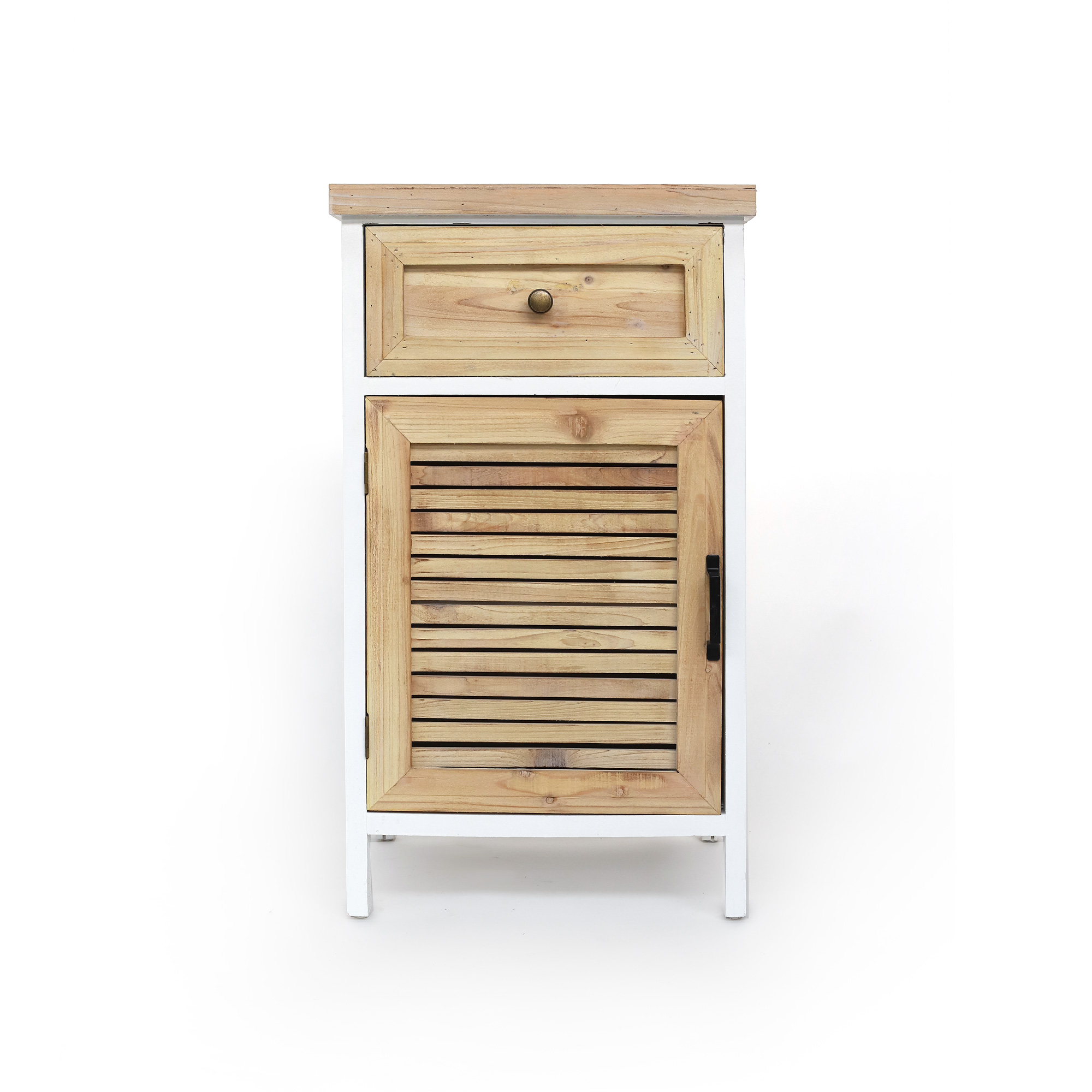 Kommode 'Depuis', weiß, natur, H 79 cm, B 46 cm, L 39 cm