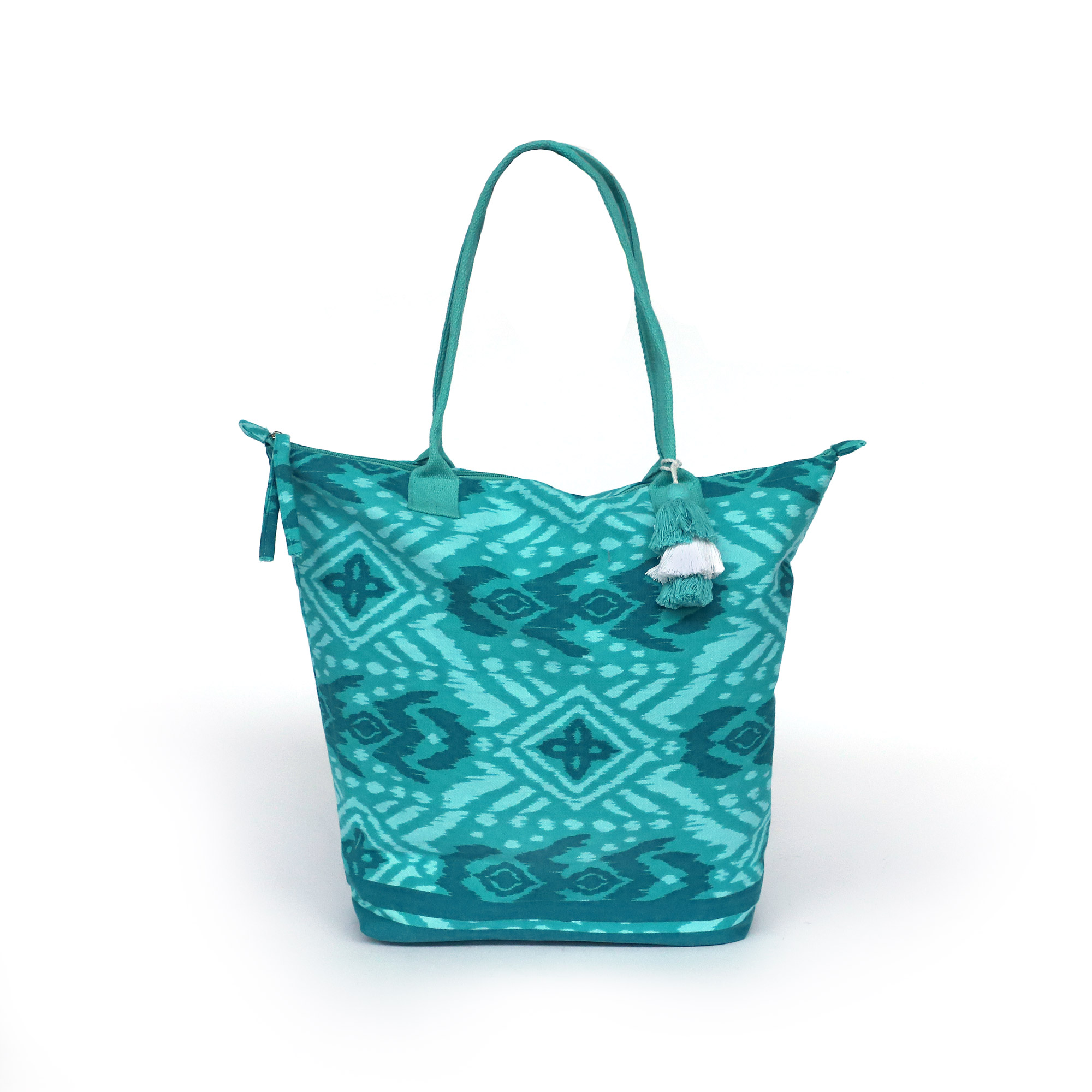 Schultertasche 'Ikat-Tribe', Blautöne, B 48 cm, H 38 cm, L 12 cm