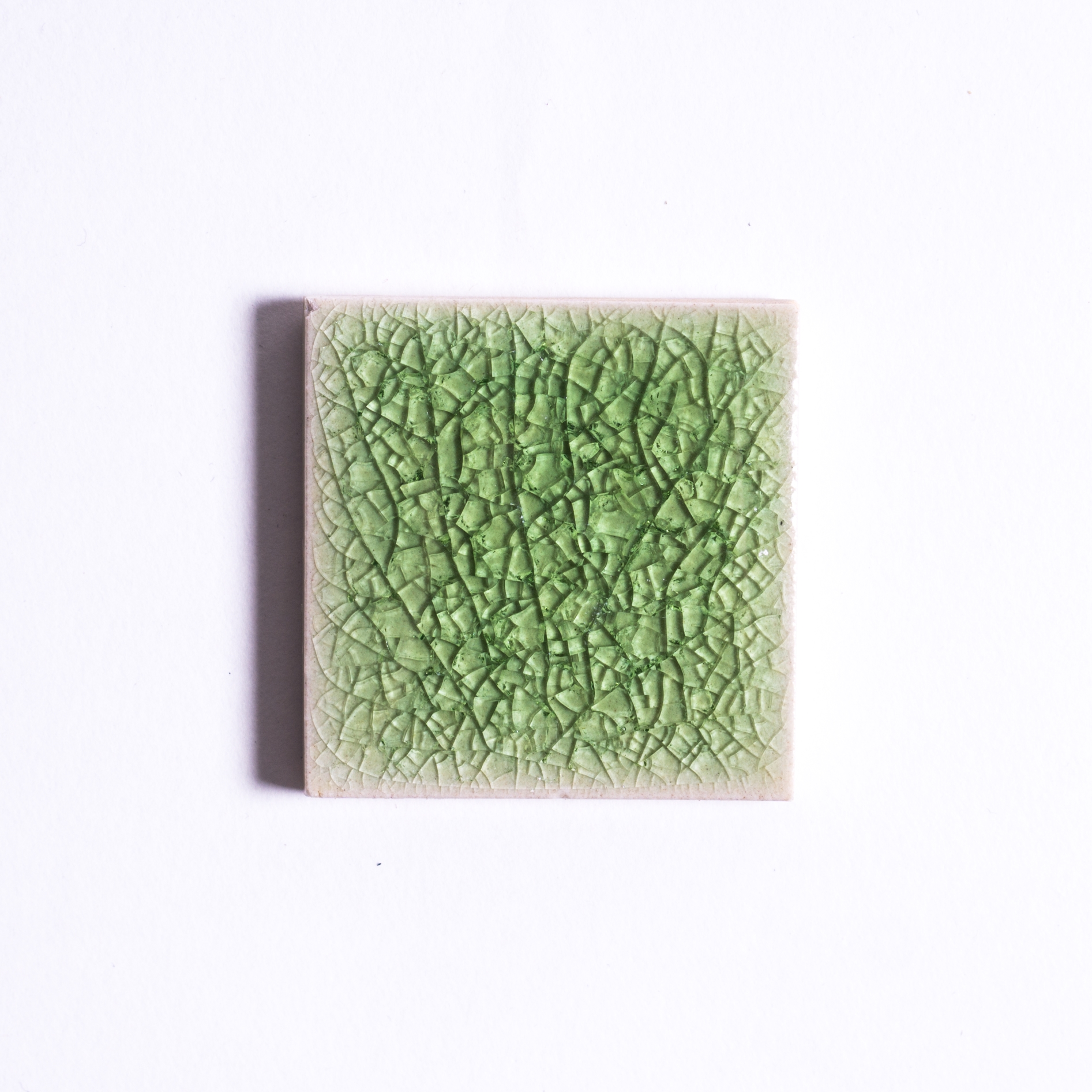 Fliese 'Craquele' limonengrün, L 5 cm, B 5 cm