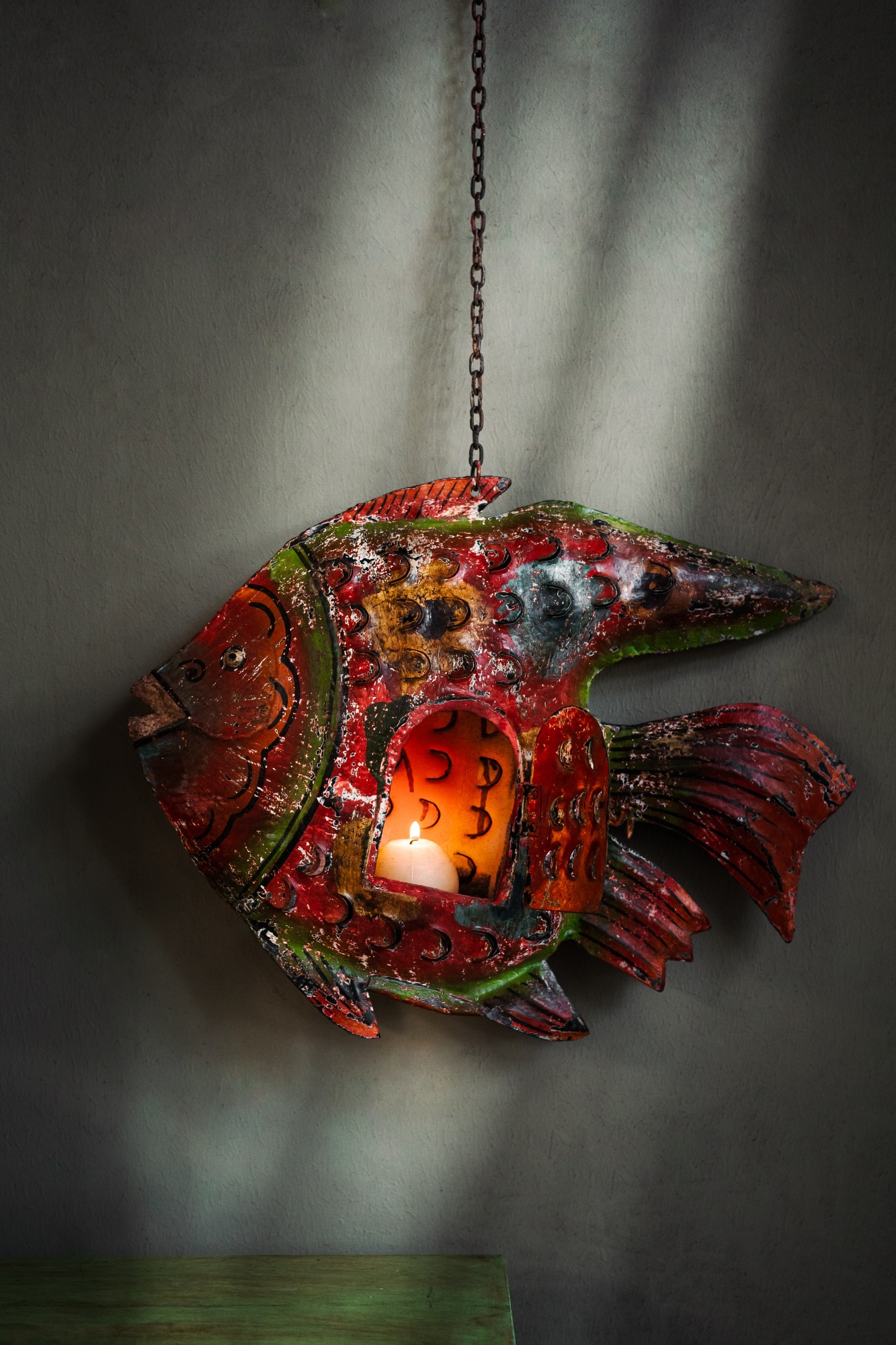Hängelaterne 'Poisson', multicolor, B 61 cm, H 47 cm, L 10 cm
