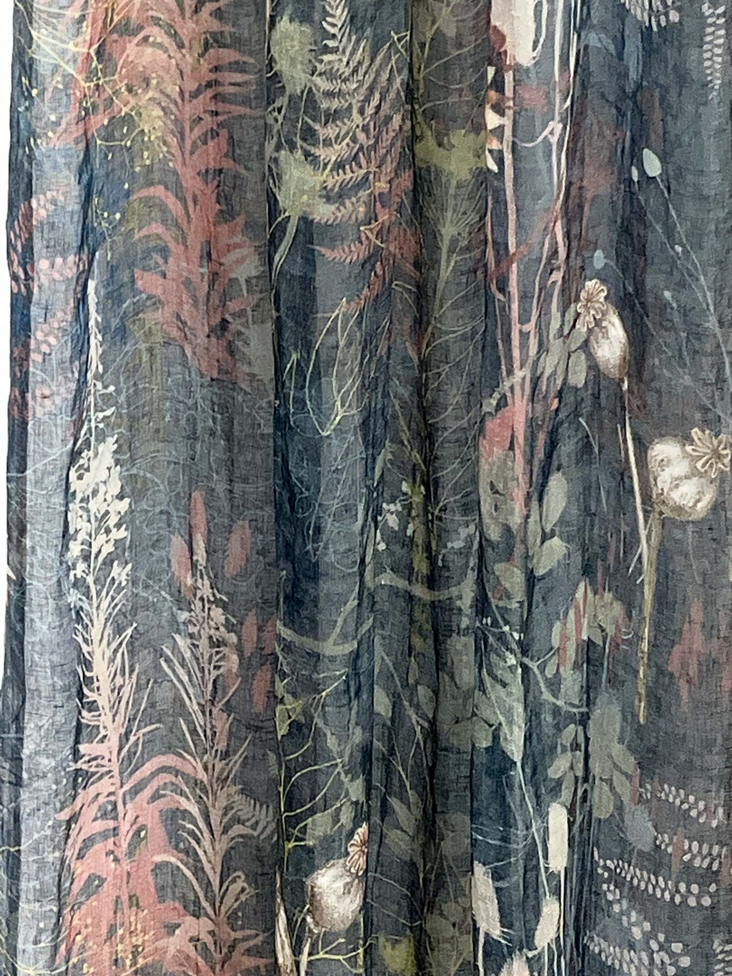 Vorhang 'Zoya', schwarz, multicolor, B 138 cm, H 270 cm