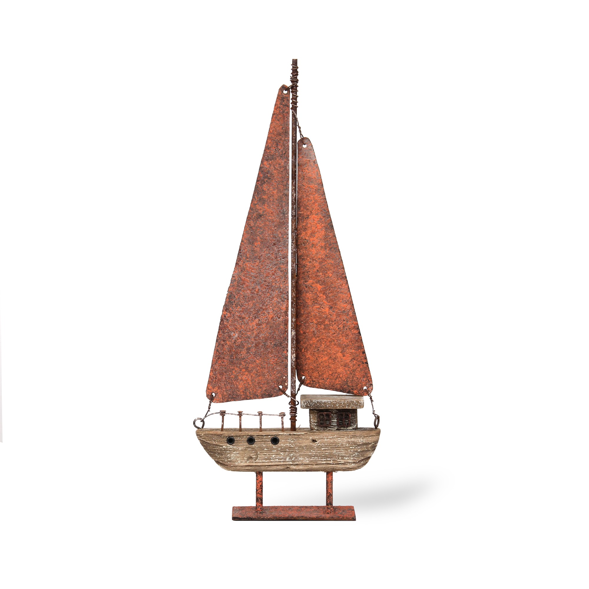 Segelboot auf Ständer, natur, H 26 cm, B 11 cm, L 3 cm