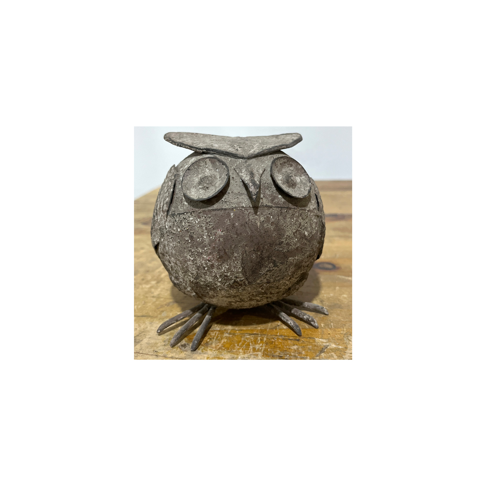 Figur 'Eule' aus Metall, H 11 cm, B 13 cm, L 10 cm