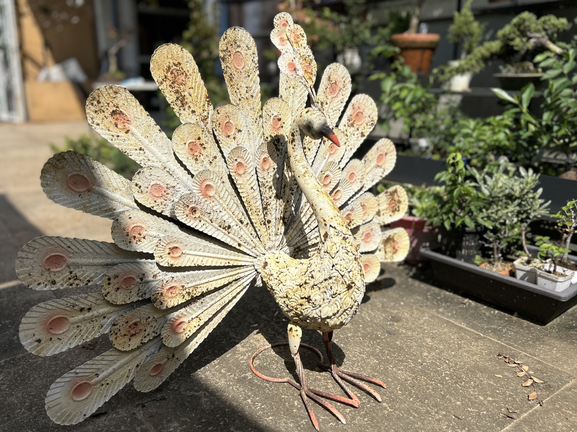 Metall-Skulptur 'Pfau', B 79 cm, T 24 cm, H 55 cm