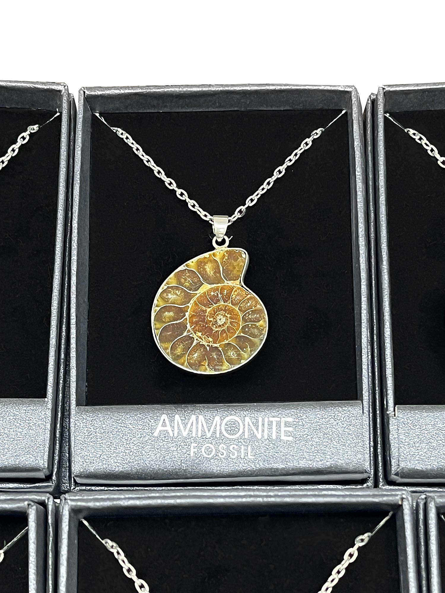 Kette mit Anhänger 'Ammonit', L 38 cm, Anhänger ca. H 4 cm, B 3 cm