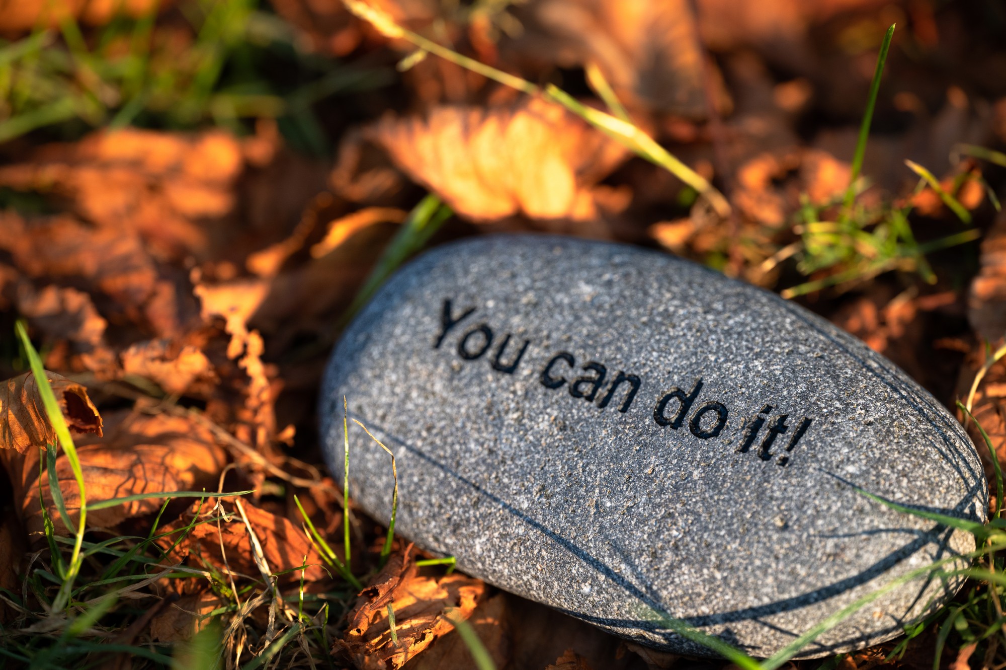 Flusskiesel 'You can do it', B 10-11 cm, H 3 cm