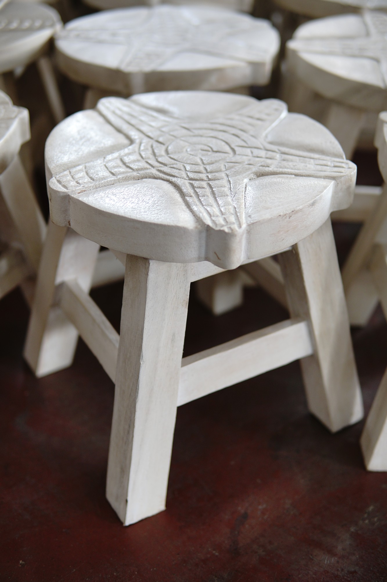 Hocker 'Seestern', weiß, H 25 cm, Ø 27 cm