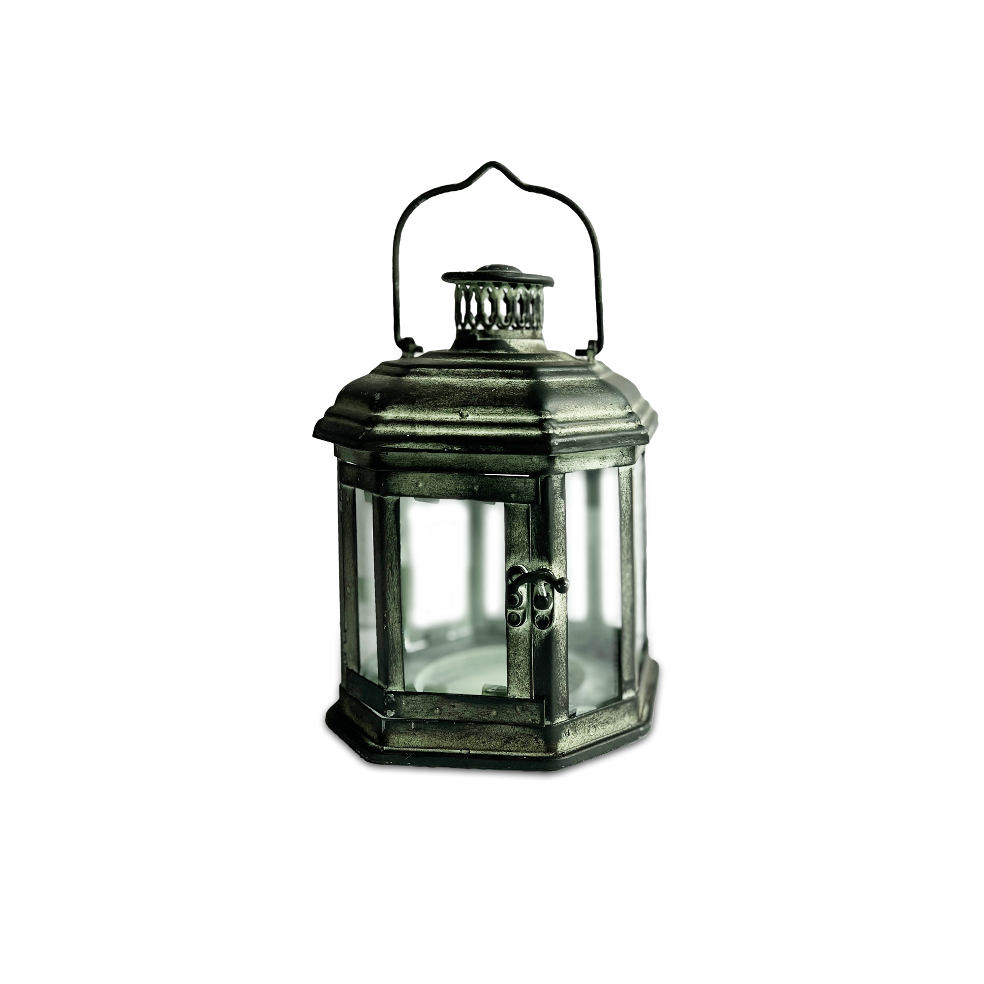 Laterne 'Hortense', aus Metall und Glas, H 20 cm, B 15 cm, L 15 cm