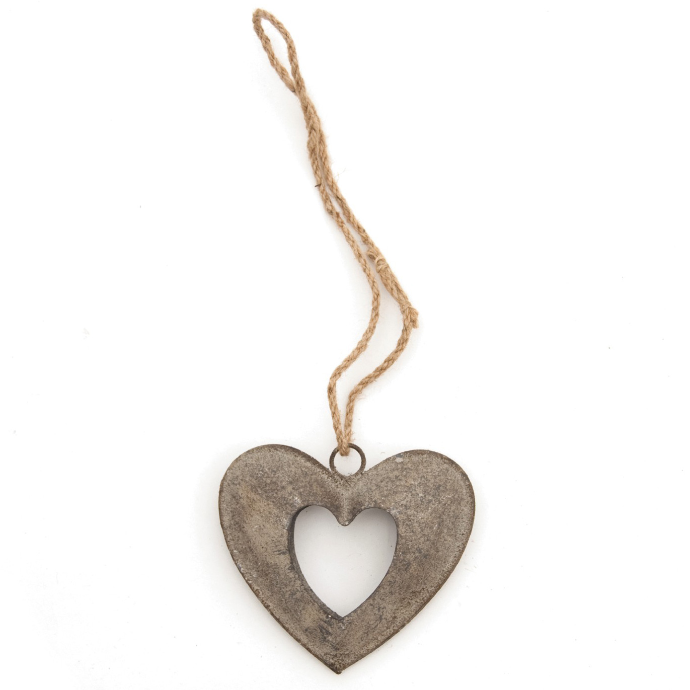 Dekoherz 'Coeur' aus Metall, grau, B 16 cm, H 14 cm