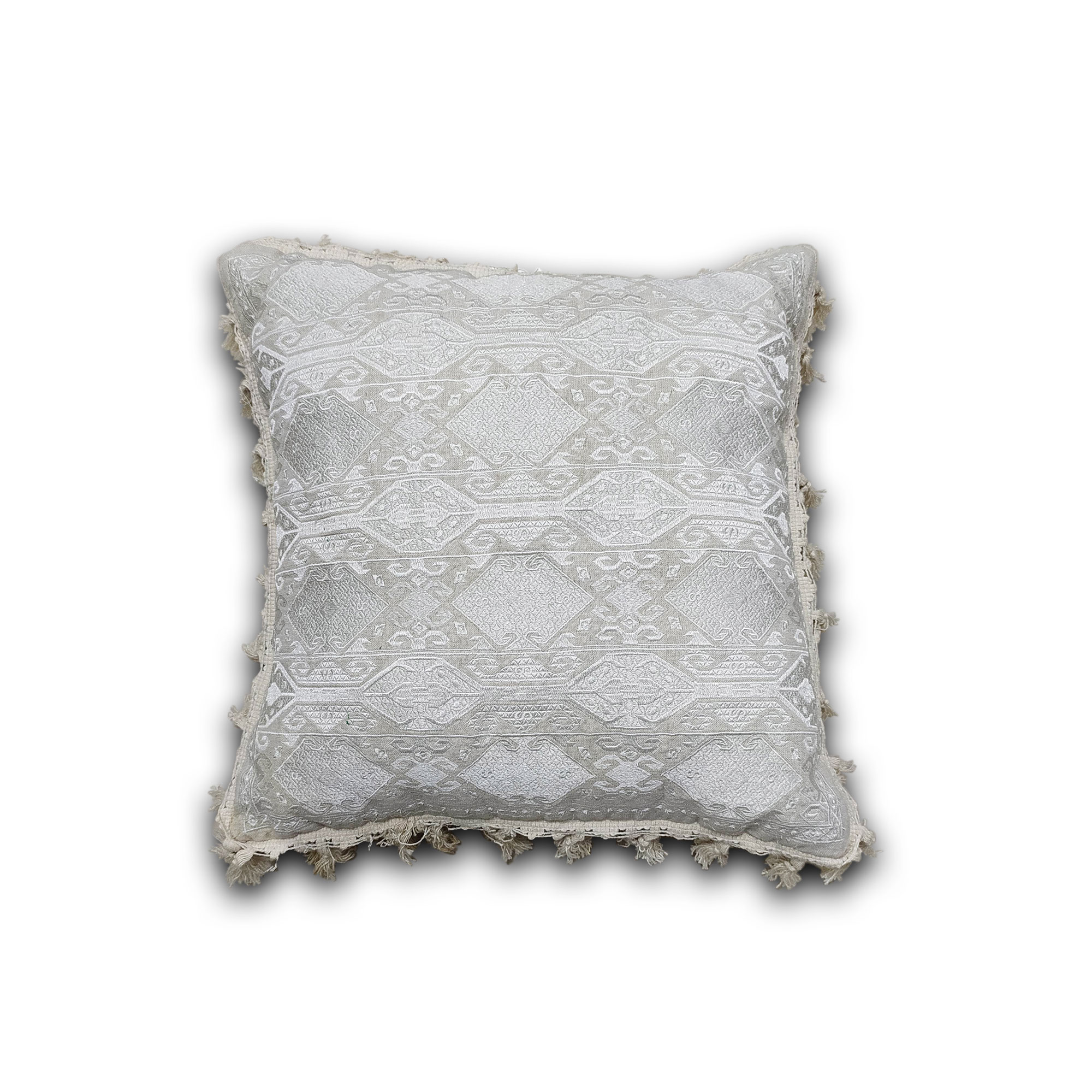 Brokat-Kissen, grau, weiß, 50 cm, B 50 cm