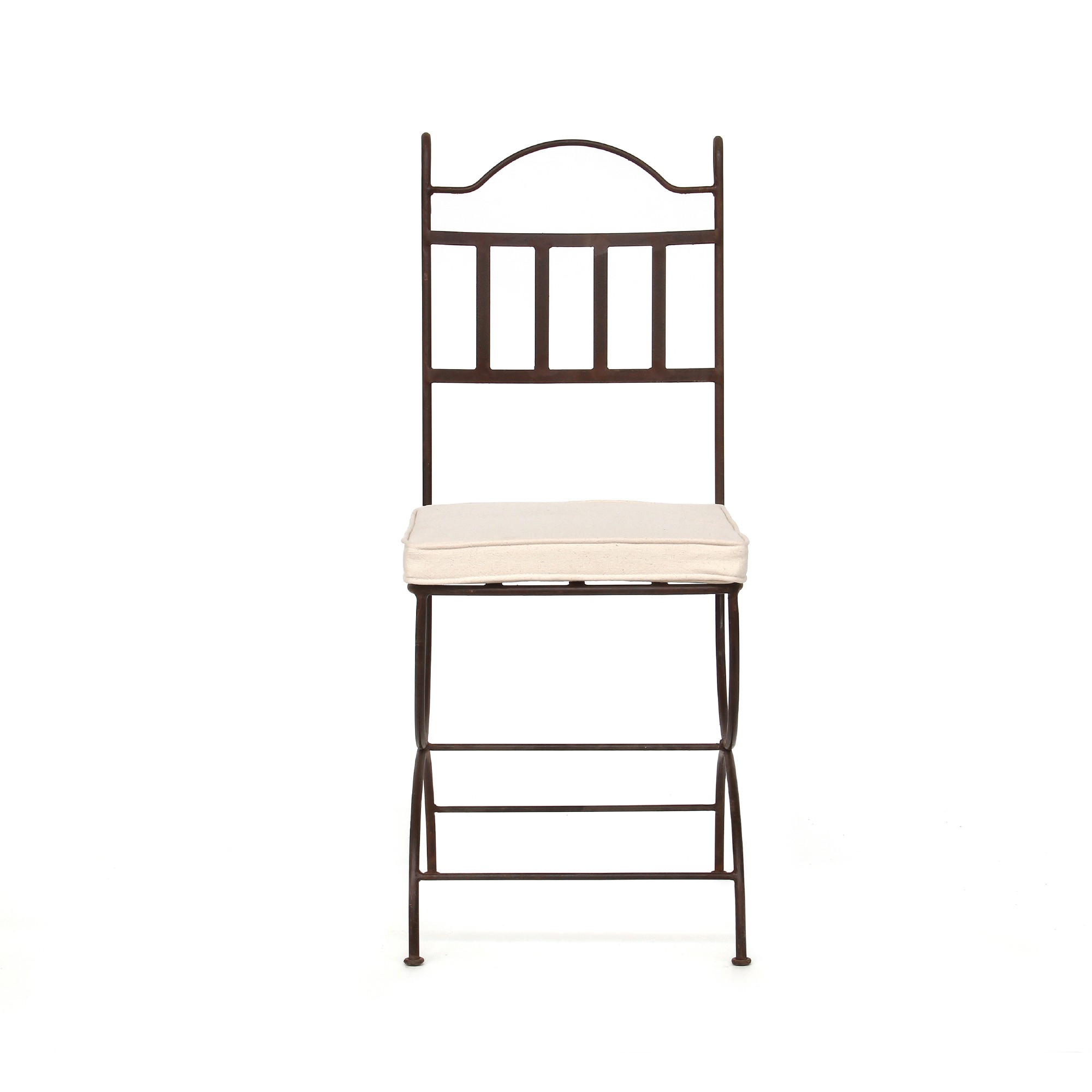 Eisenstuhl 'Mahira' mit Kissen, rostbraun, T 40 cm, B 40 cm, H 102 cm