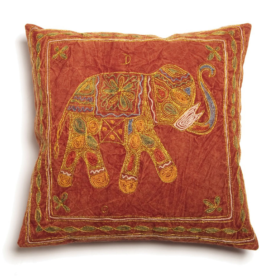 Kissenhülle 'Elefant', Rottöne, L 40 cm, B 40 cm