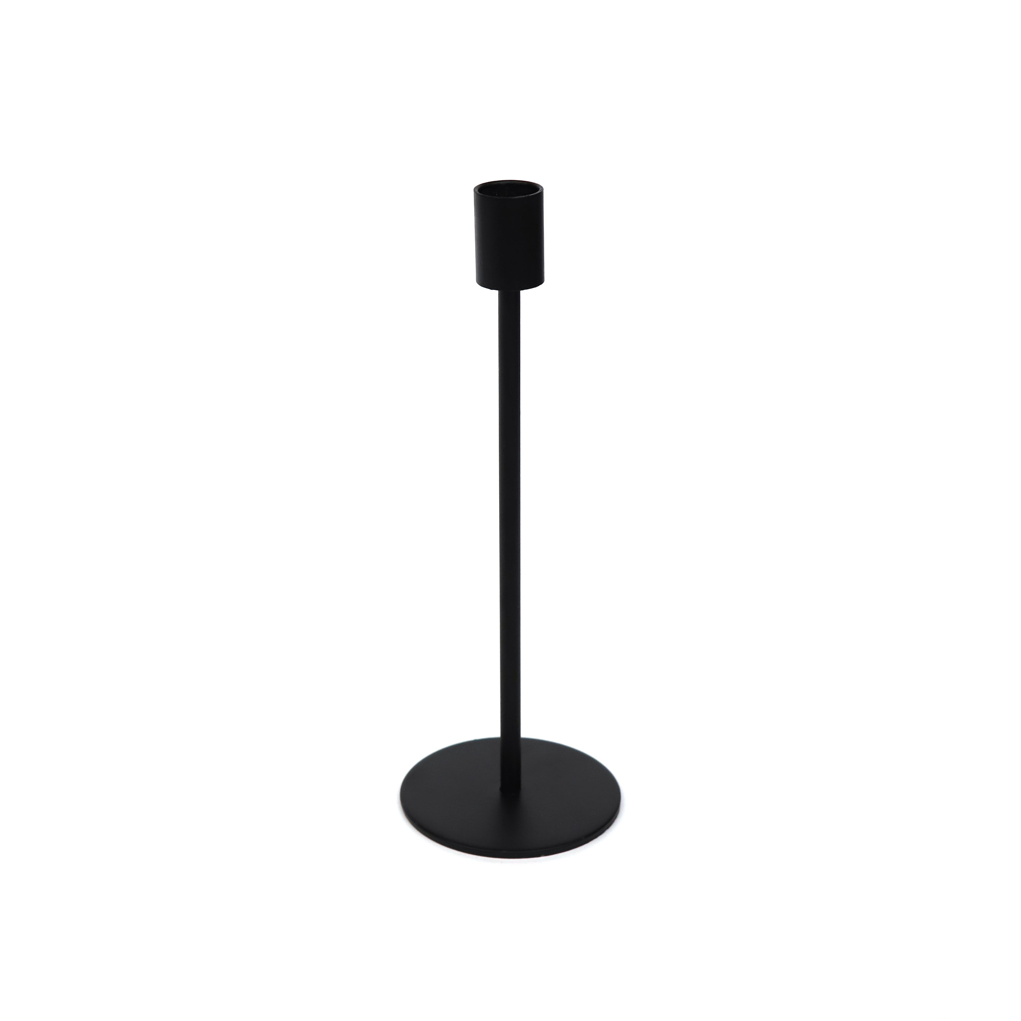 Kerzenständer aus Eisen, schwarz, H 25 cm, Ø 9 cm