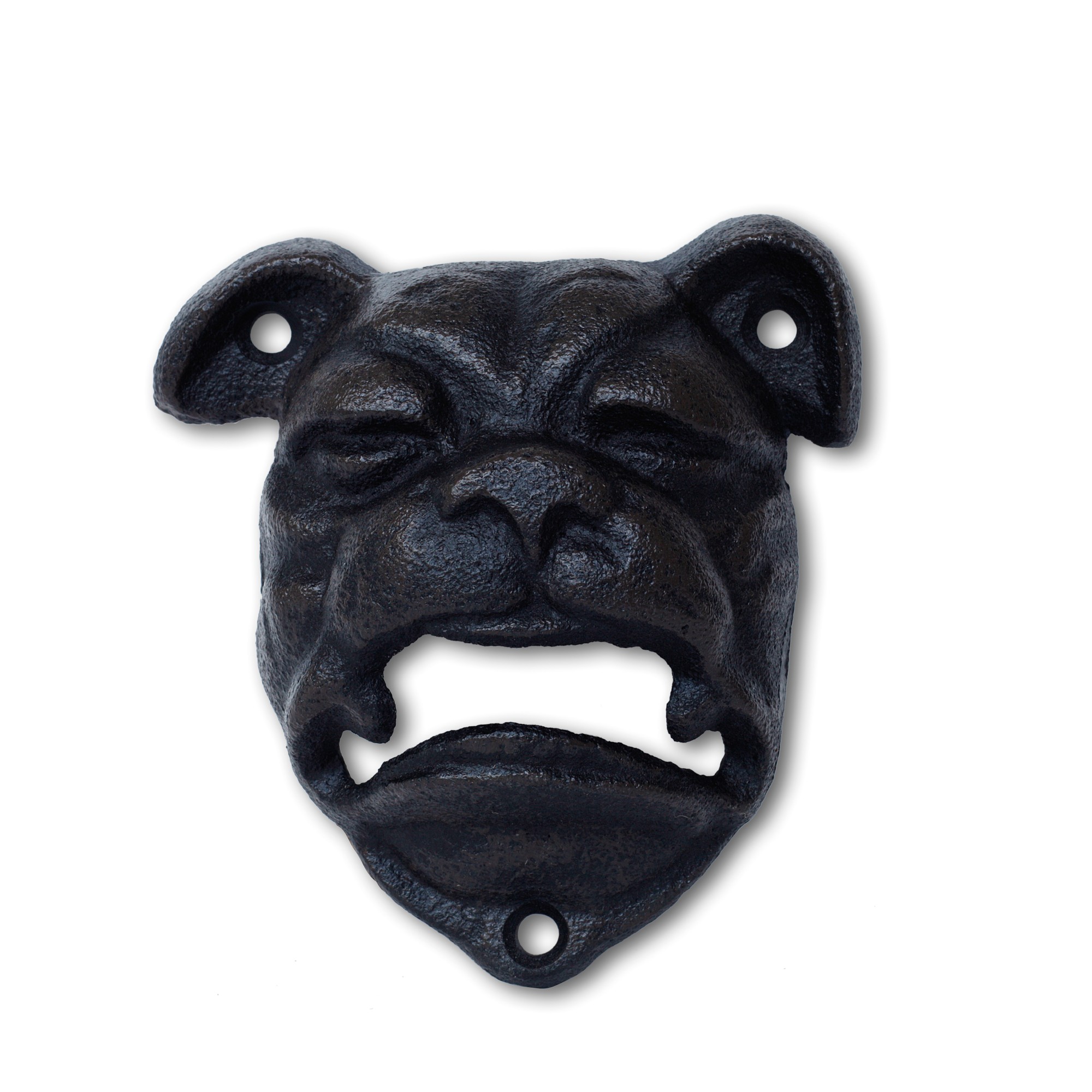 Flaschenöffner 'Bulldog', schwarz, T 4 cm, B 9,5 cm, H 10,5 cm