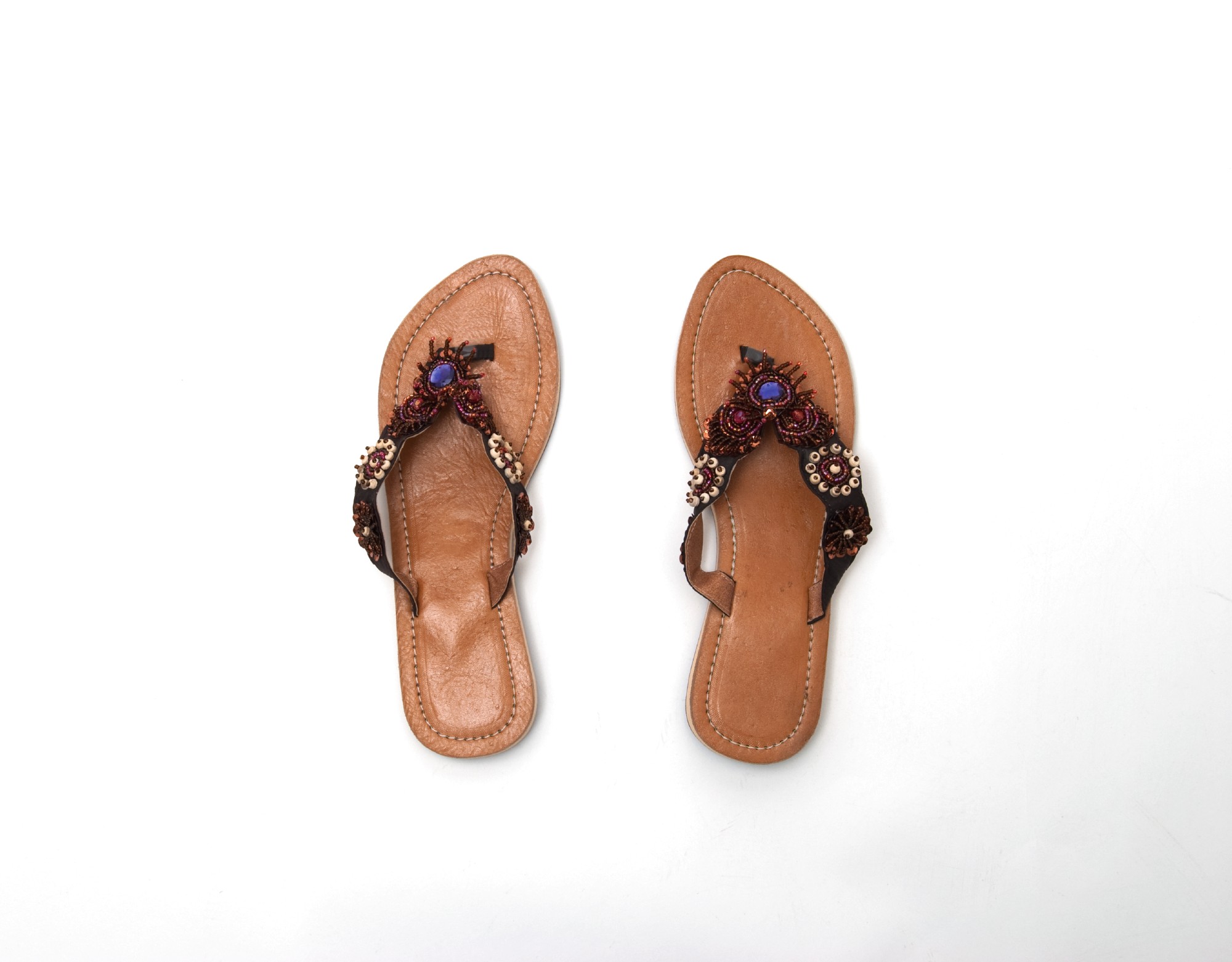 Damen-Sandalen 'Perlen' rot, Leder, Gr. 37-41