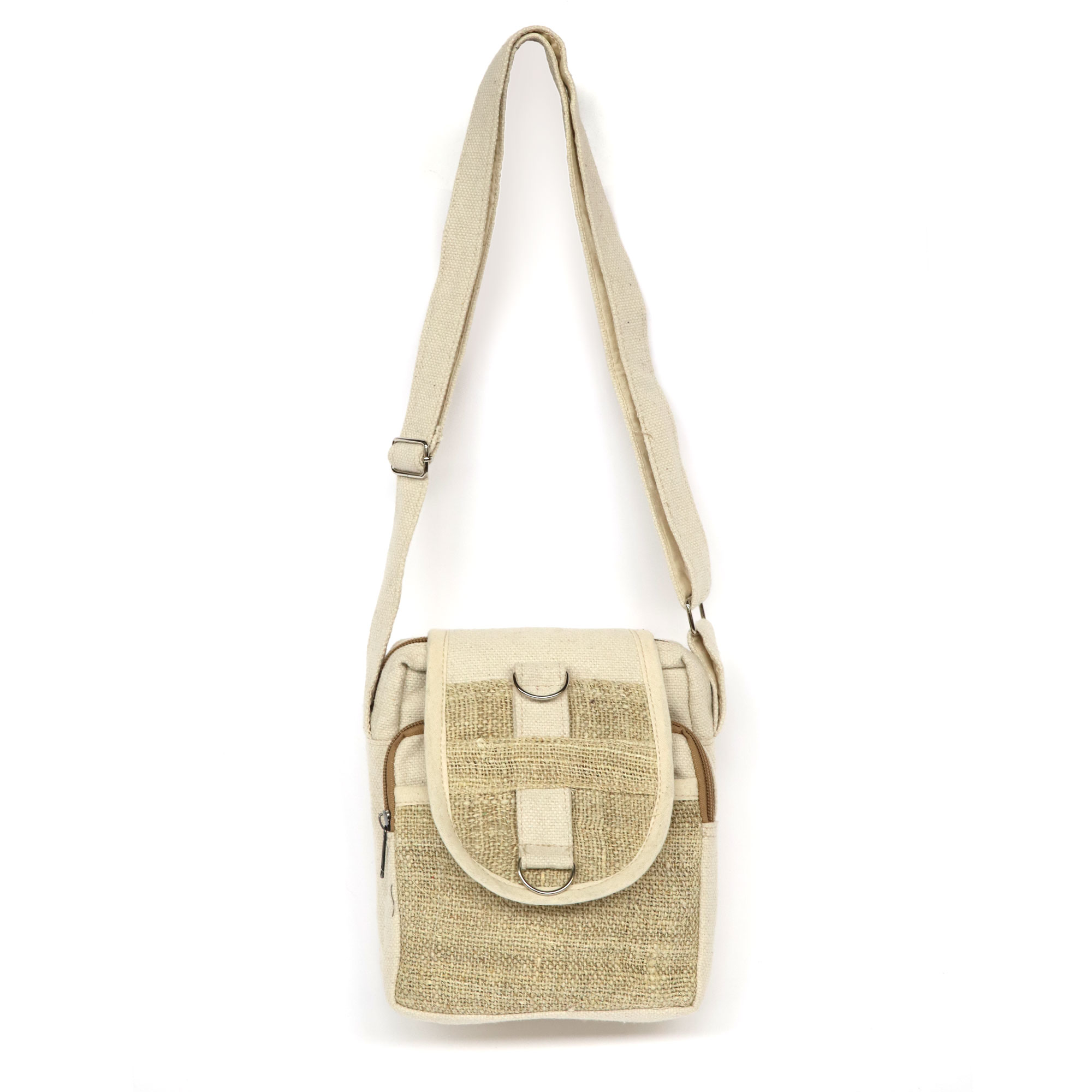 Umhängetasche 'Hanf', natur-beige, H 20 cm, B 16 cm, L 8 cm