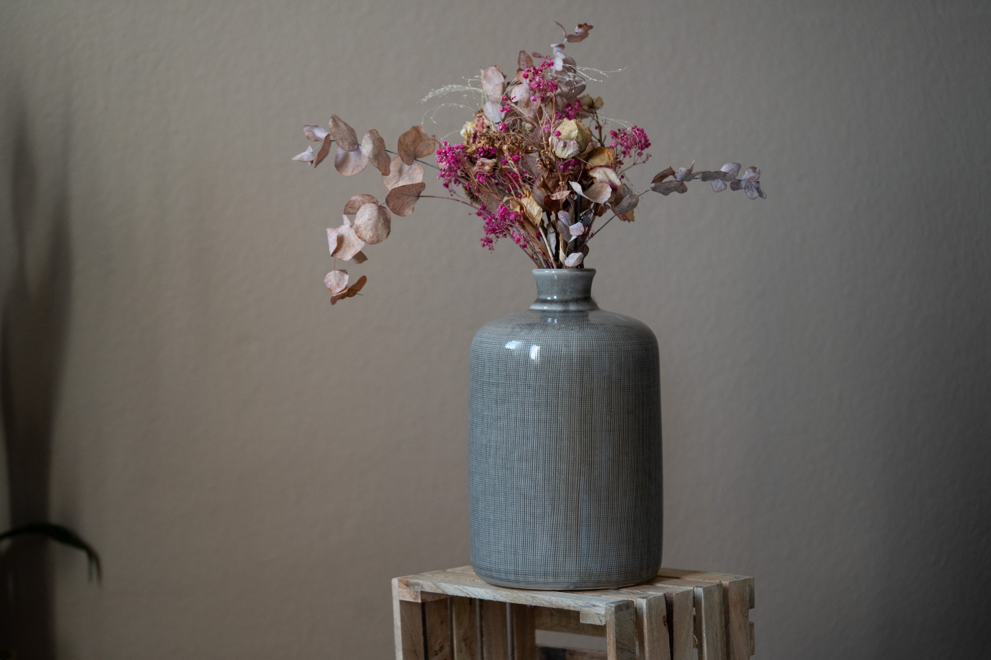 Vase 'Cesare', grau, Ø 18,5 cm, H 30 cm