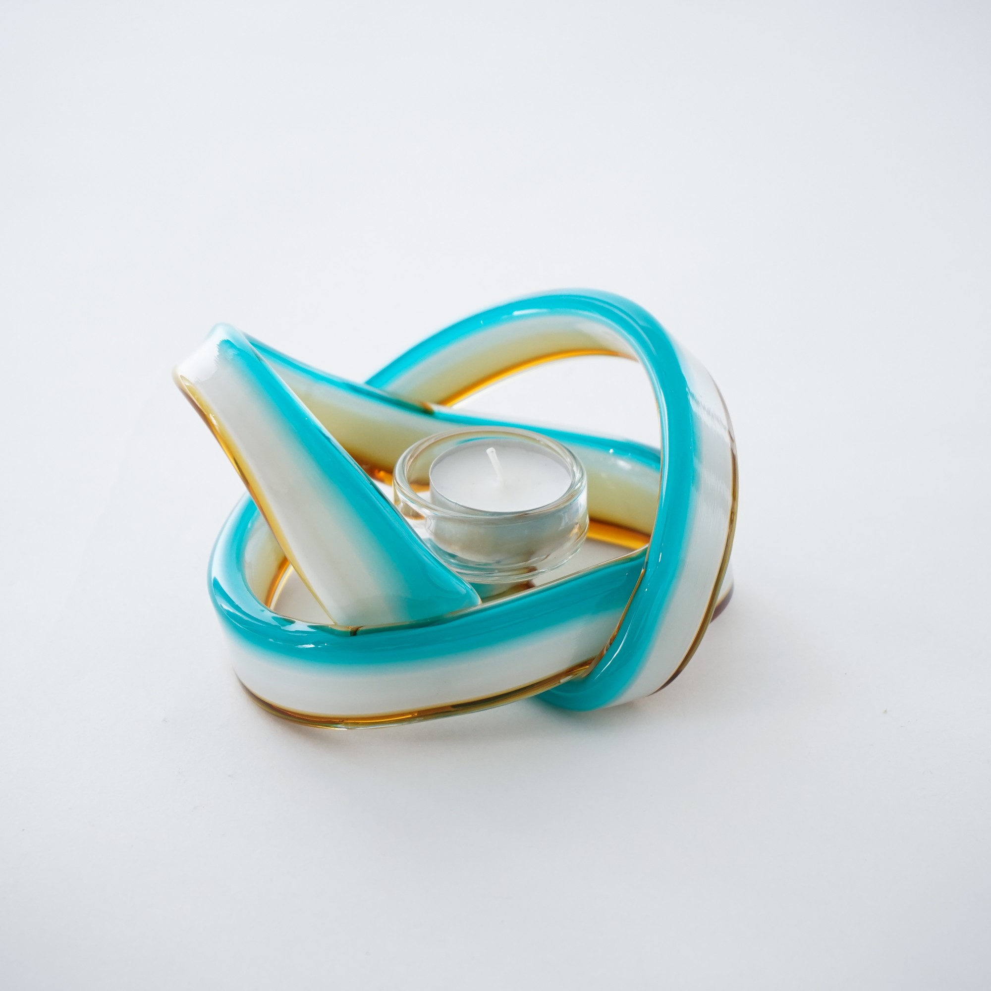 Teelichthalter aus Glas, multicolor, Ø 16 cm, H 10 cm