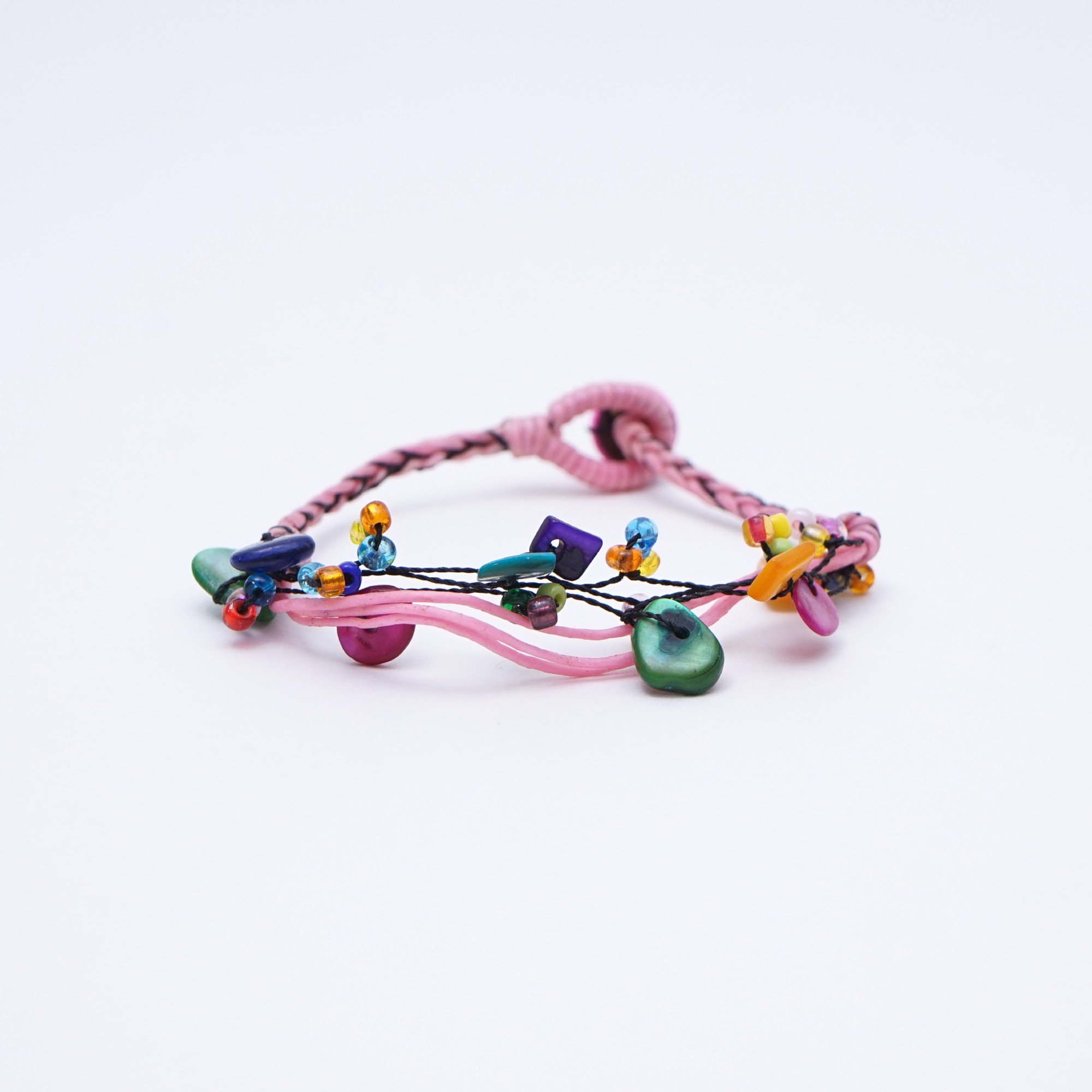 Armband 'Penny', handgefertigt, pink, multicolor