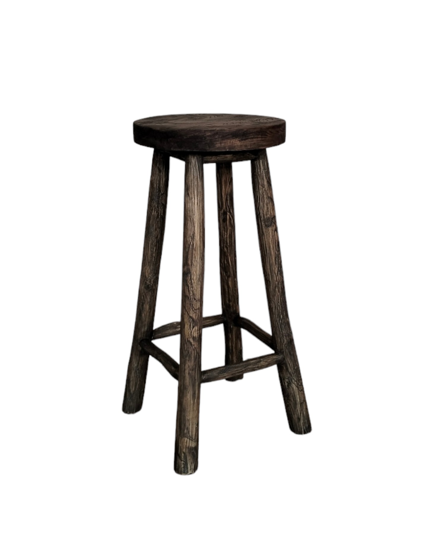 Barhocker 'Kansas', Teak blackwashed, H 72 cm, Ø 35 cm