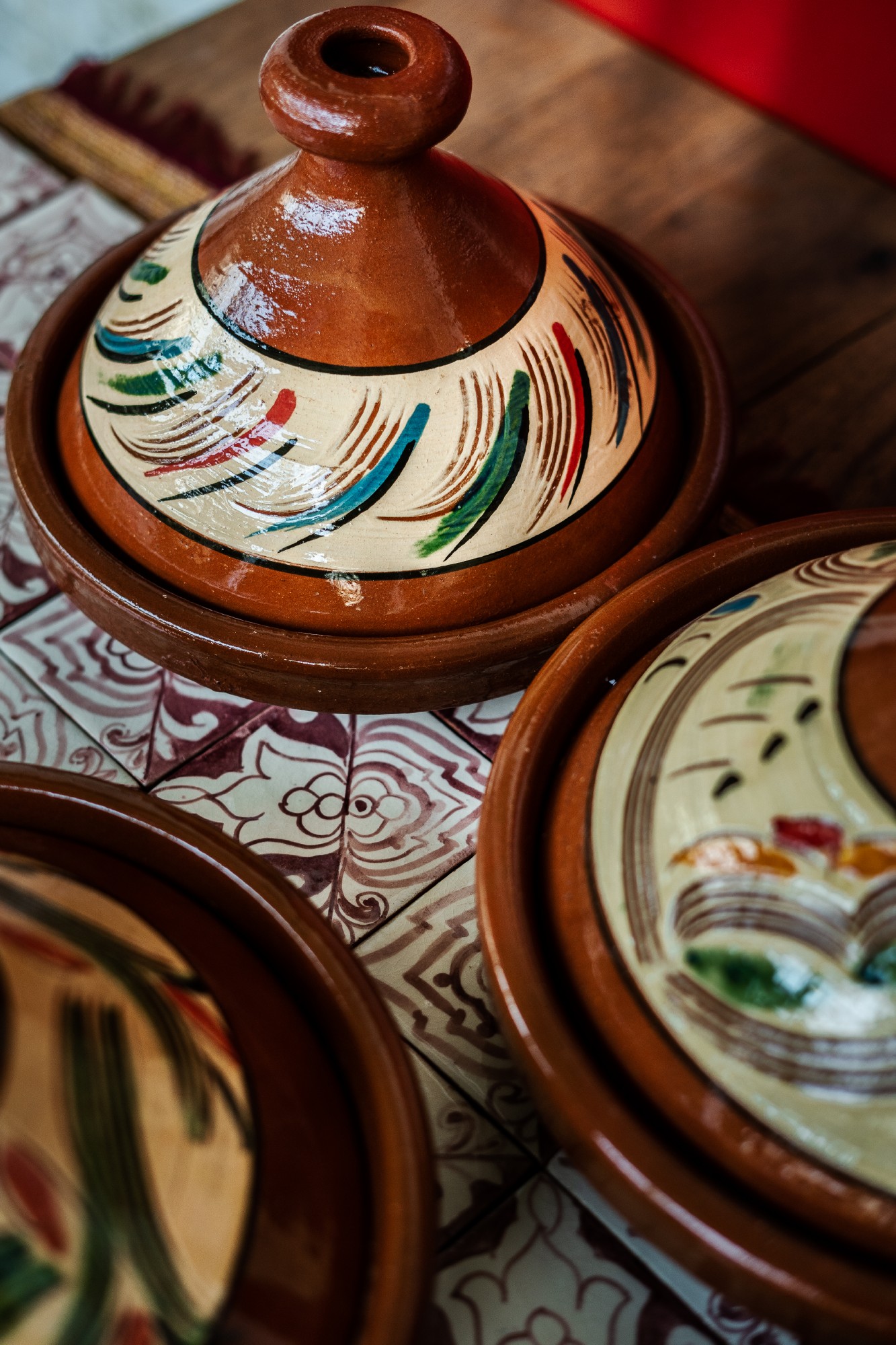Tajine 'Tetouan', braun, multicolor, Ø 25 cm