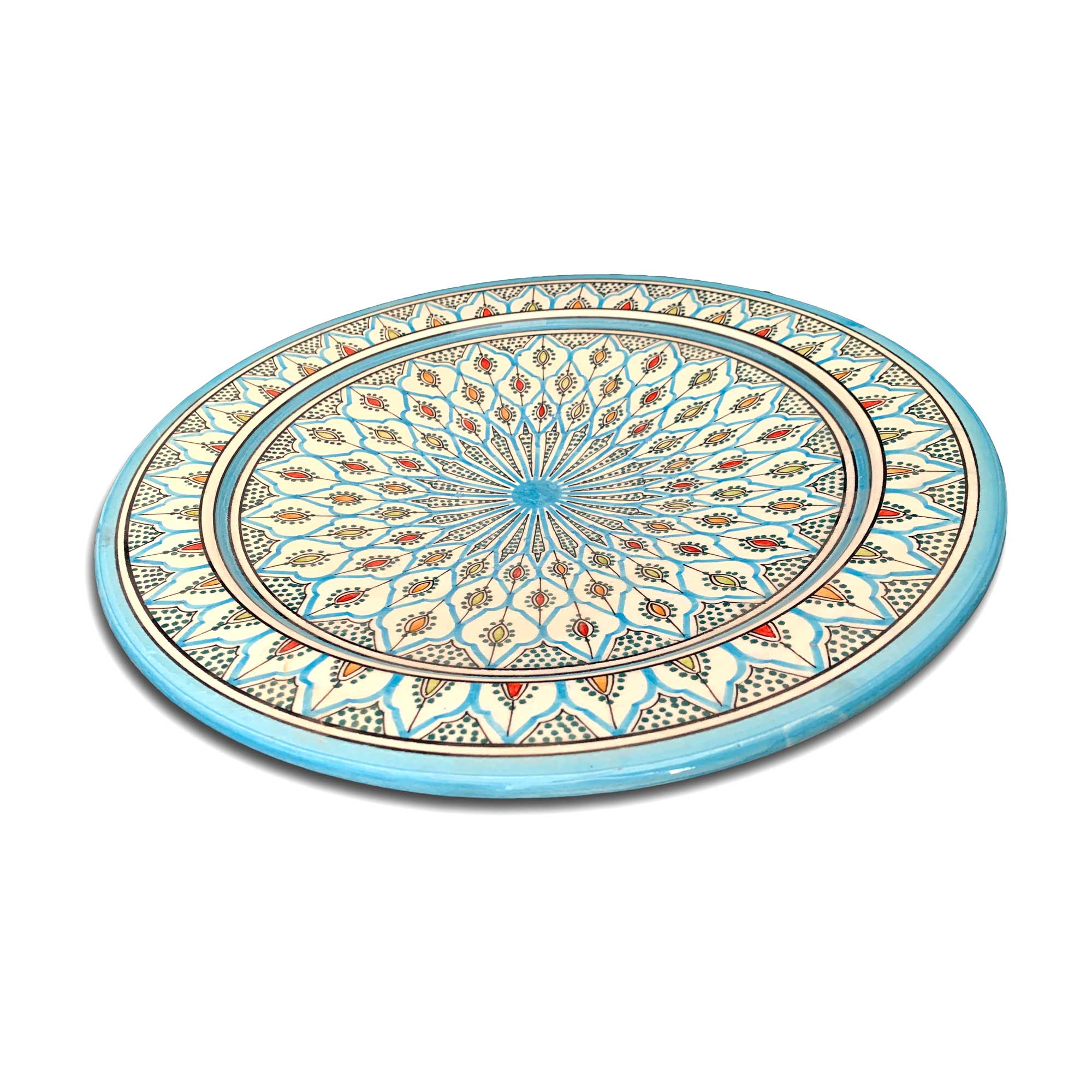 Zierteller, blau, multicolor, Ø 40 cm, H 6 cm