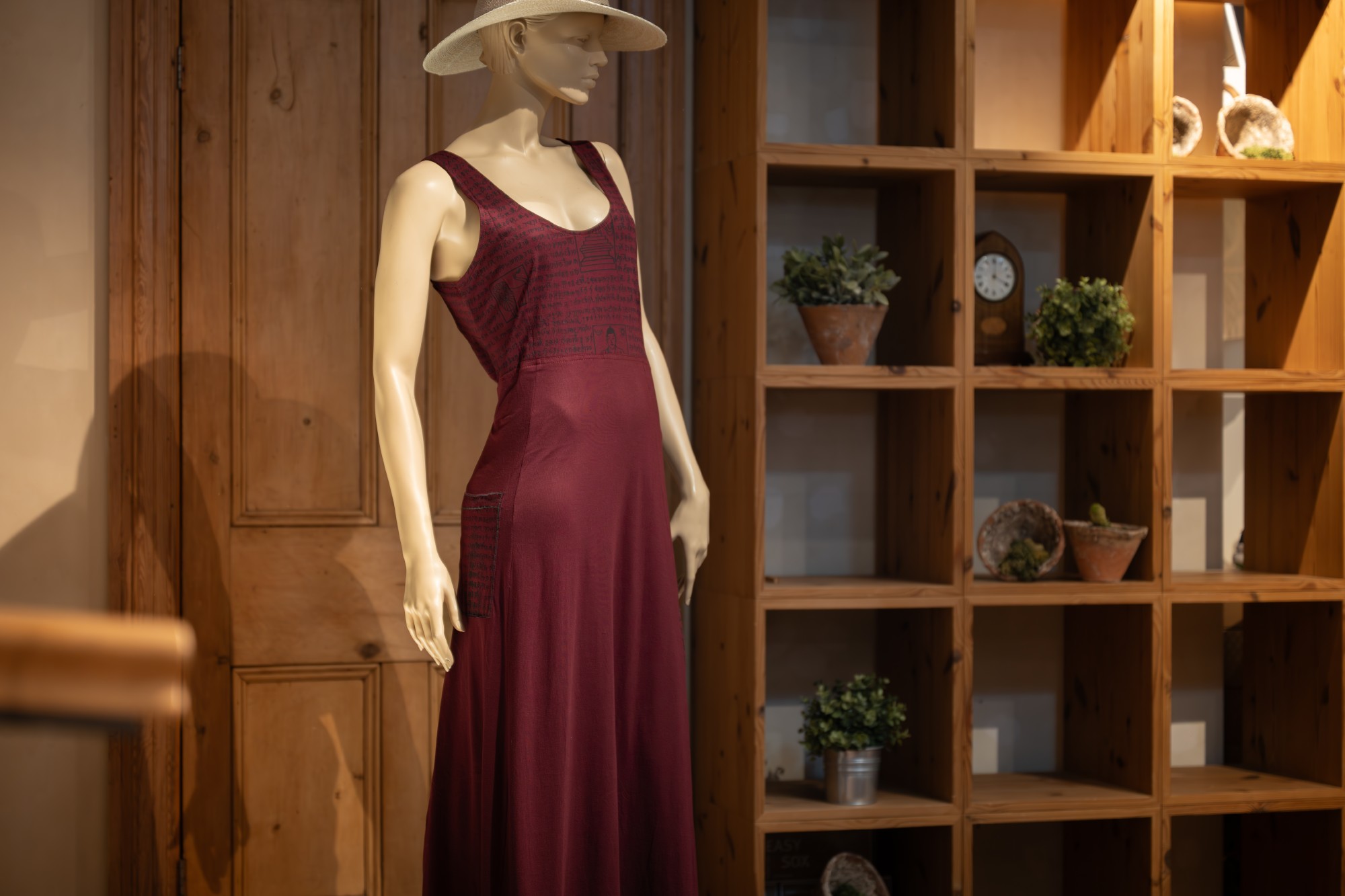 Kleid 'Mantra', Rottöne, aus Baumwolle