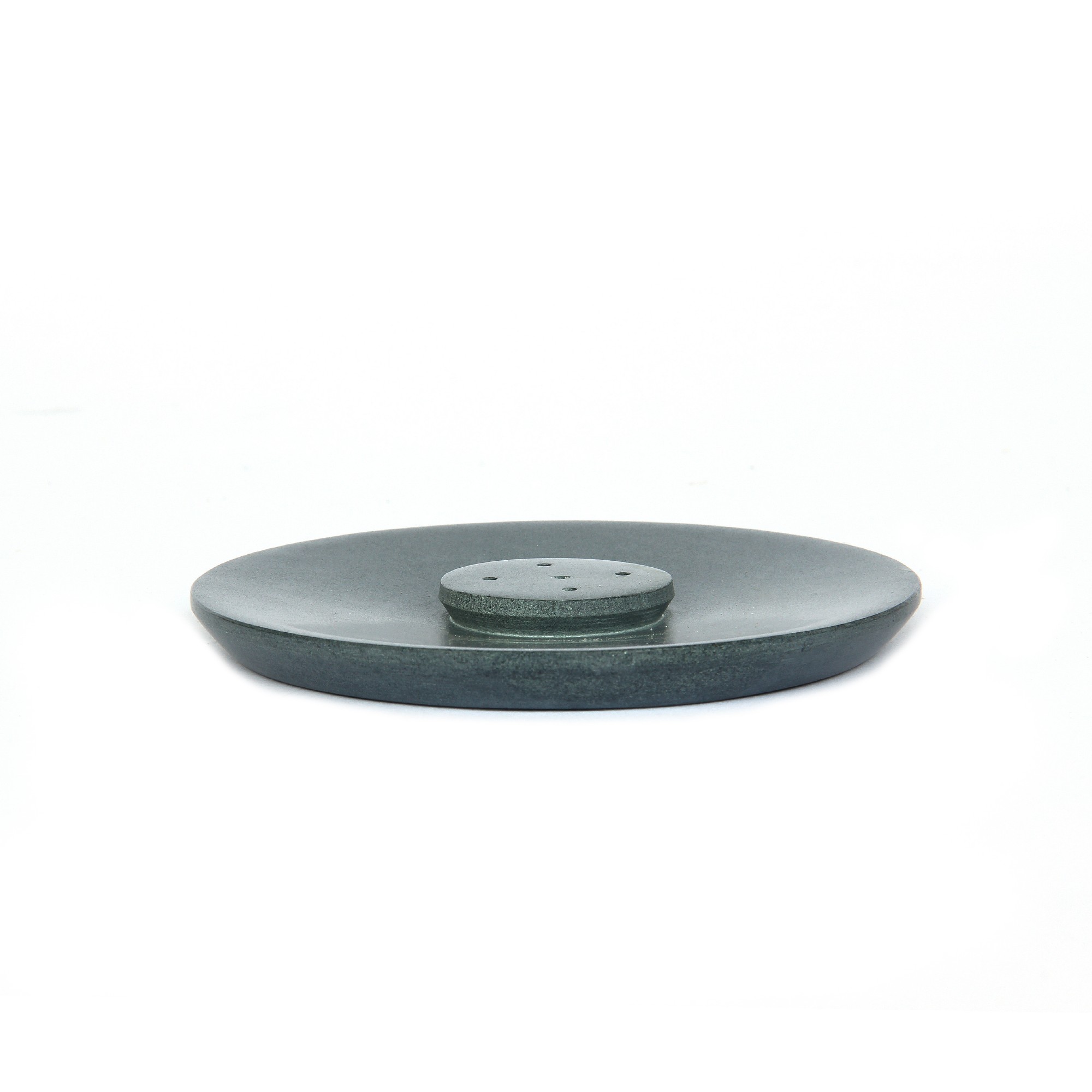 Räucherstäbchenhalter rund grauer Speckstein, grau, Ø 10 cm, H 8 cm