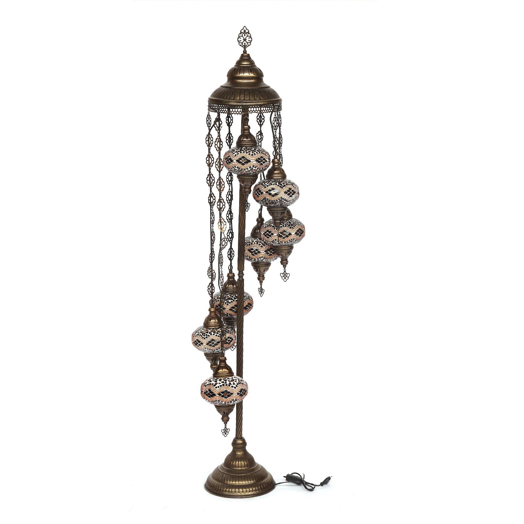 Mosaikstehlampe 'Lumine Kilim' 7in1, multicolor, Ø 25 cm, H 160 cm