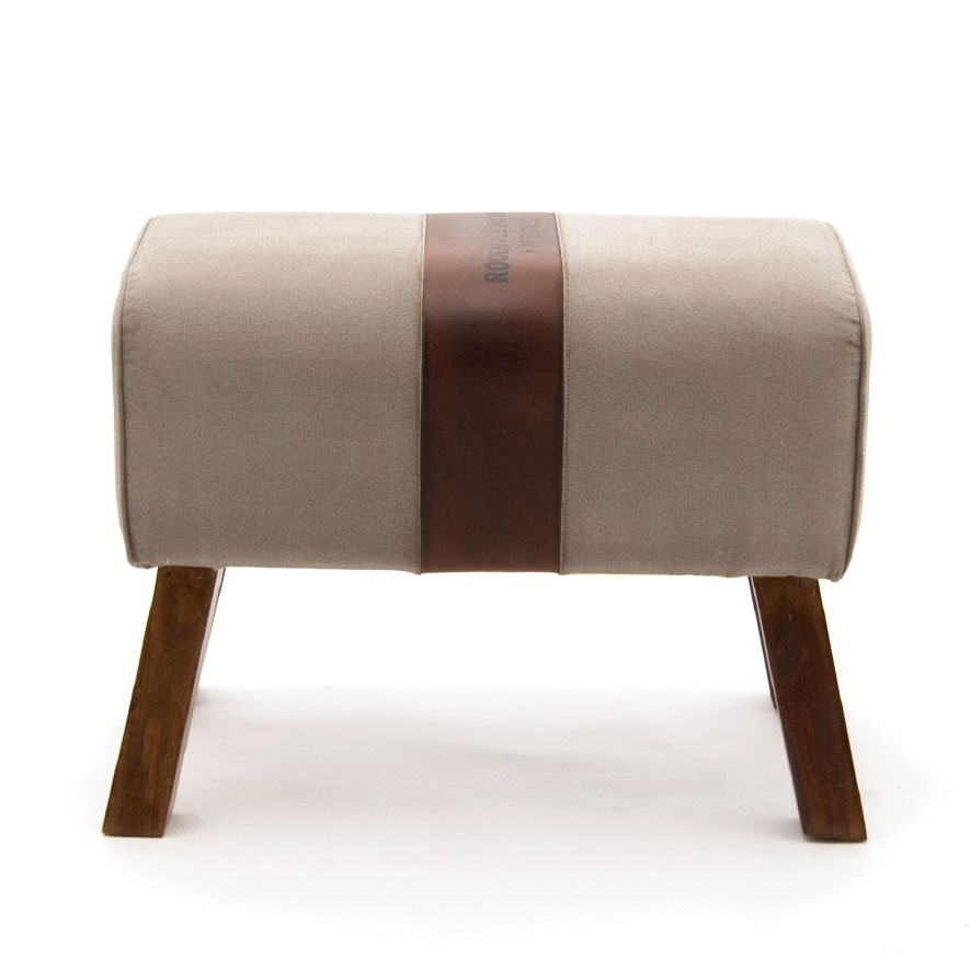 Sitzbock 'Delphi', grau, braun, T 38 cm, B 67 cm, H 51 cm