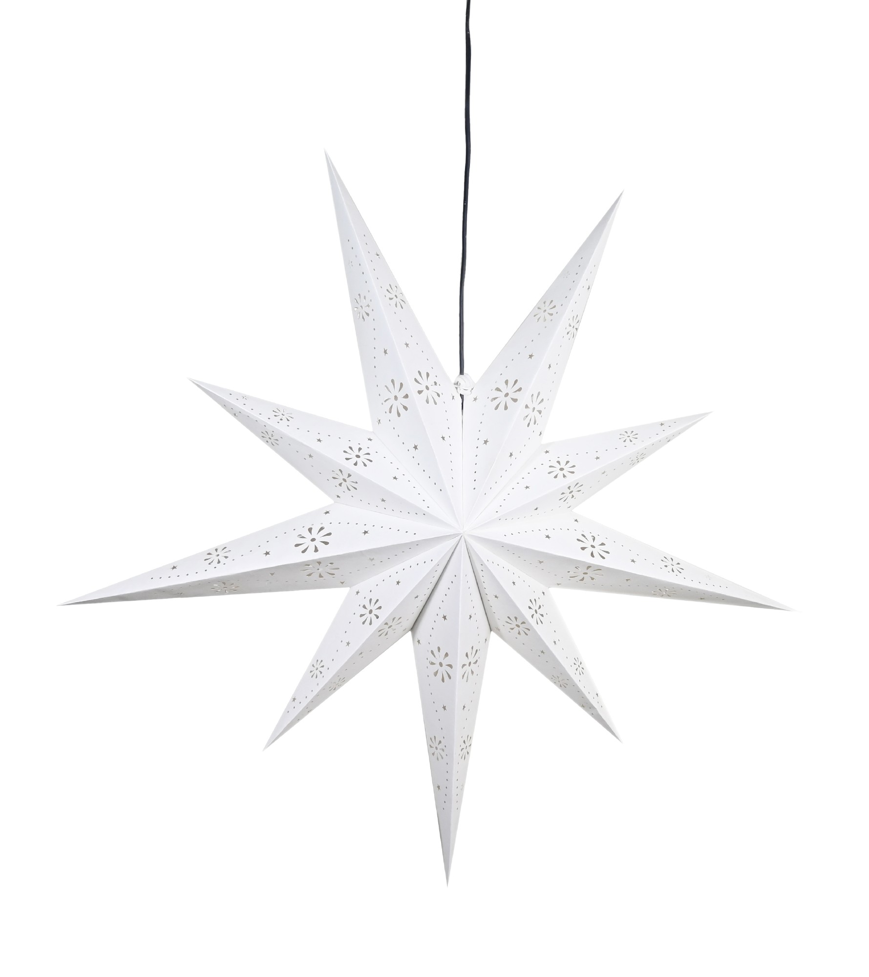 Papierlampe Stern 'Tamani', weiß, Ø 80 cm, T 22 cm