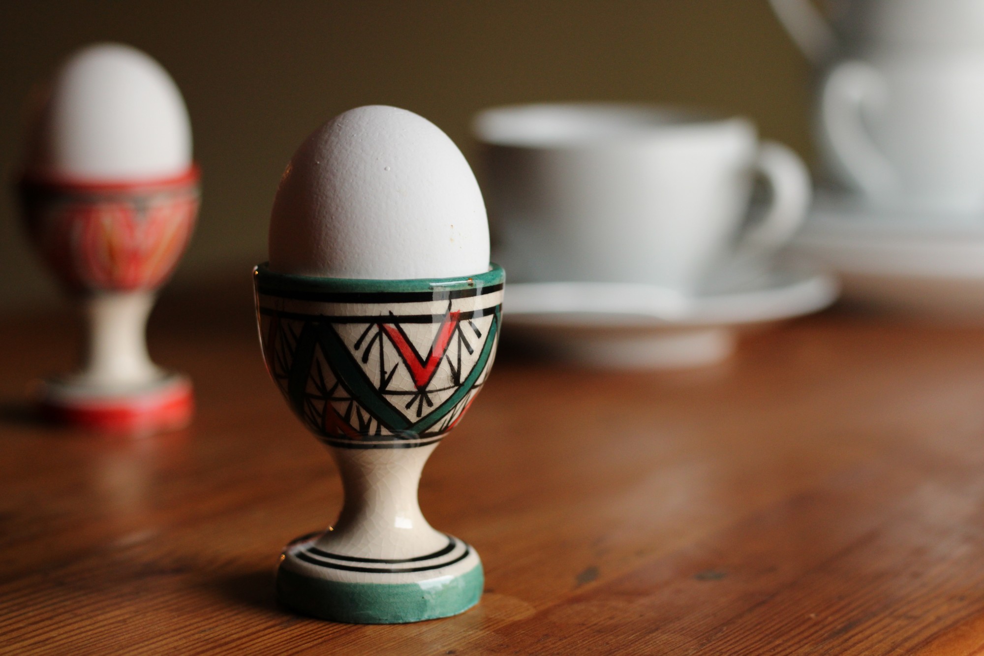 Keramik-Eierbecher, grün, multicolor, H 7 cm, Ø 5 cm