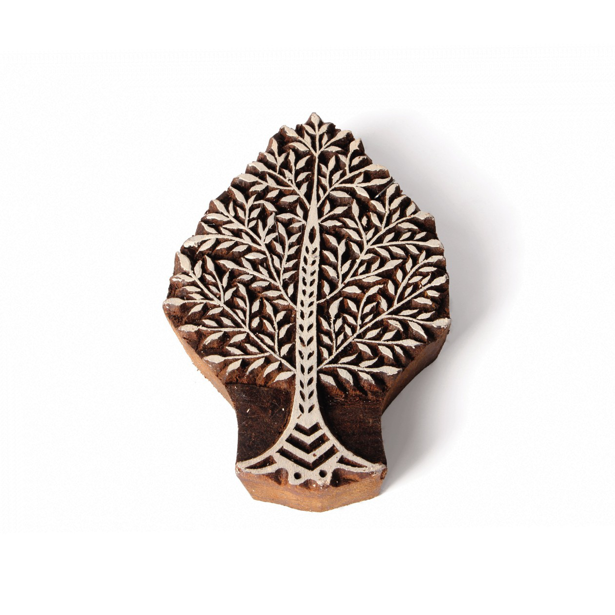 Holzstempel 'Birke', handgeschnitzt, B 9 cm, H 13 cm
