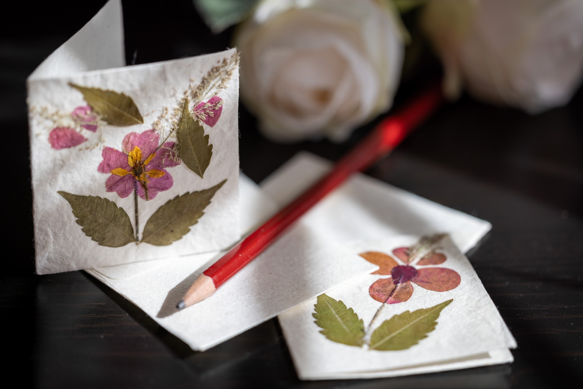 Grußkarte 'Blume' klein, B 6,5 cm, H 6,5 cm