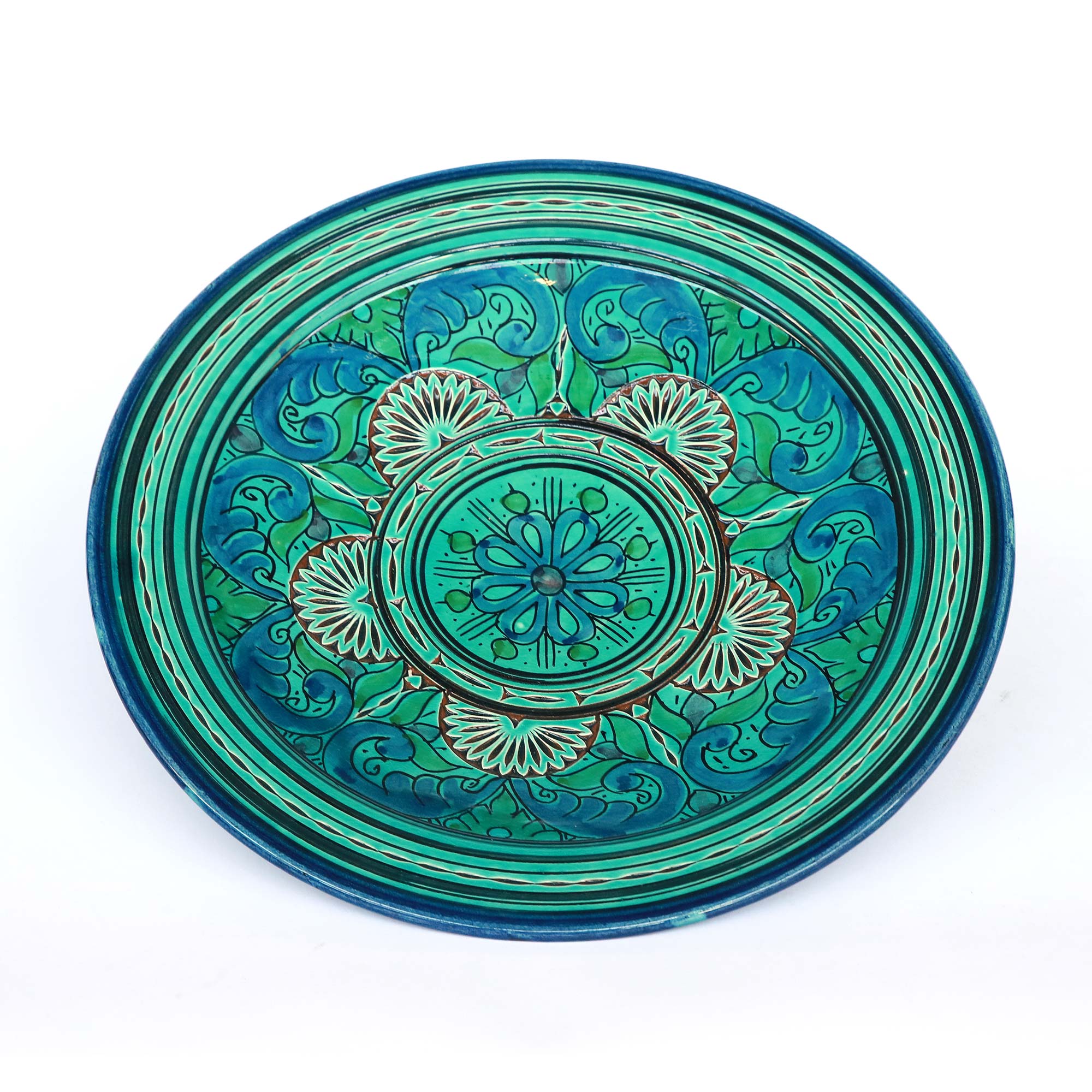Zierteller grün-blau, Ø 40 cm, H 6 cm