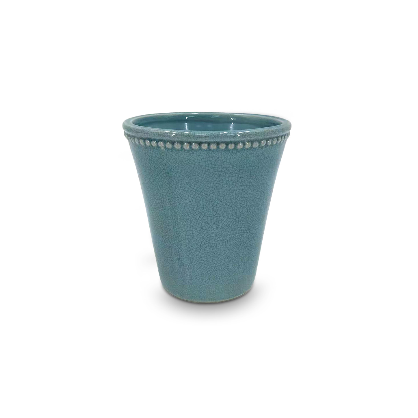 Vase 'Adrien' aus Keramik, blau, Ø 16 cm, H 15 cm