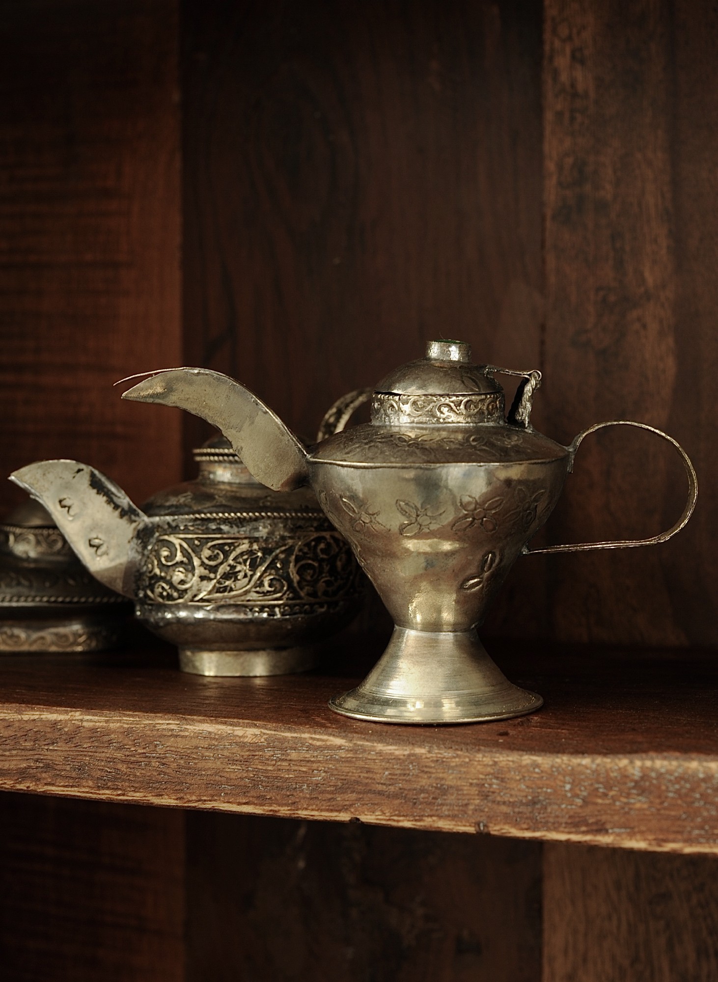 Schmuckkanne 'Misbah', handgefertigt, silber, B 8 cm, H 6 cm