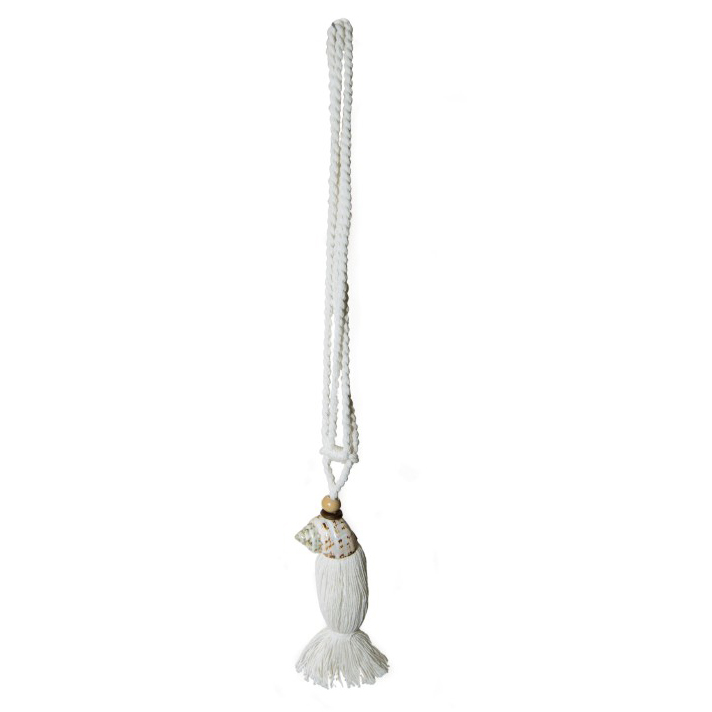 Troddel "Schneckenhaus", weiß, L 53 cm