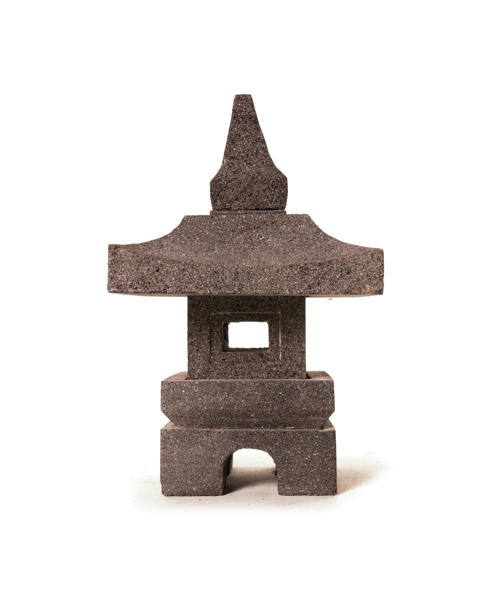 Tempelleuchte, aus Lavastein, H 44 cm, T 25 cm, B 25 cm