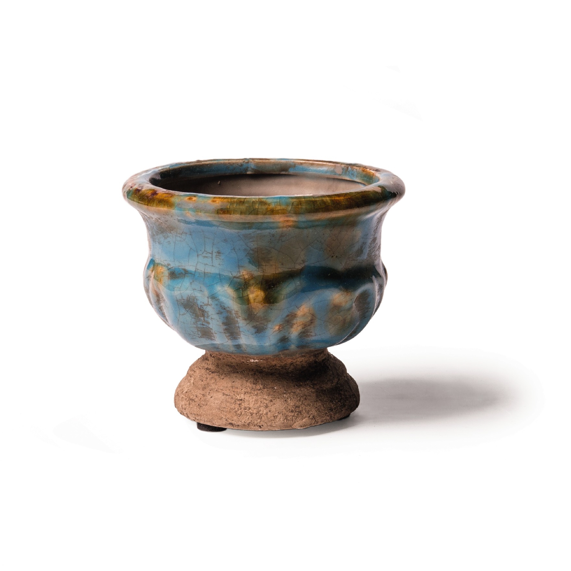 Pflanztopf "Aquitaine", blau, Ø 10 cm, H 8 cm