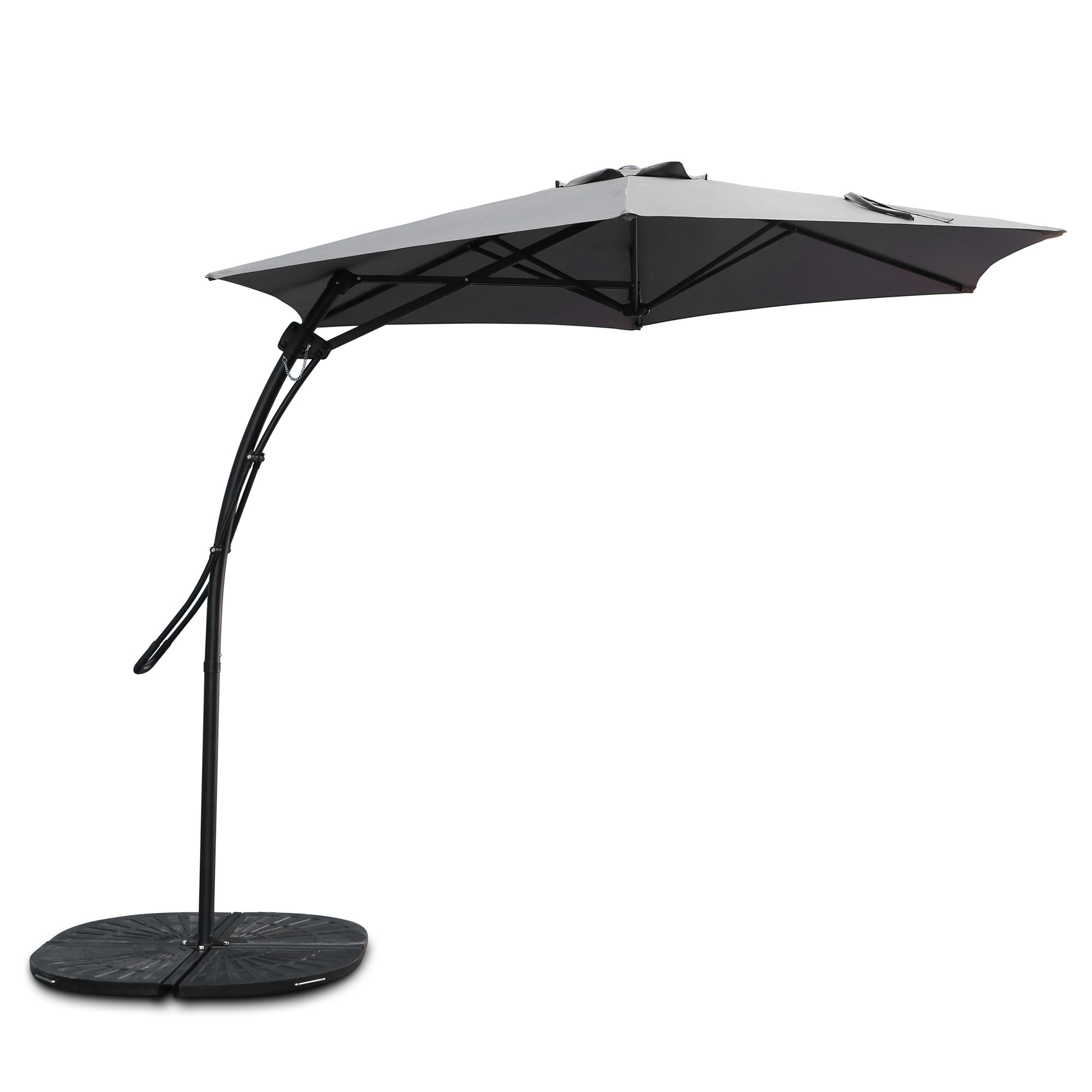 Sonnenschirm 'Desmann' grau, Ø 270 cm, H 190-220 cm