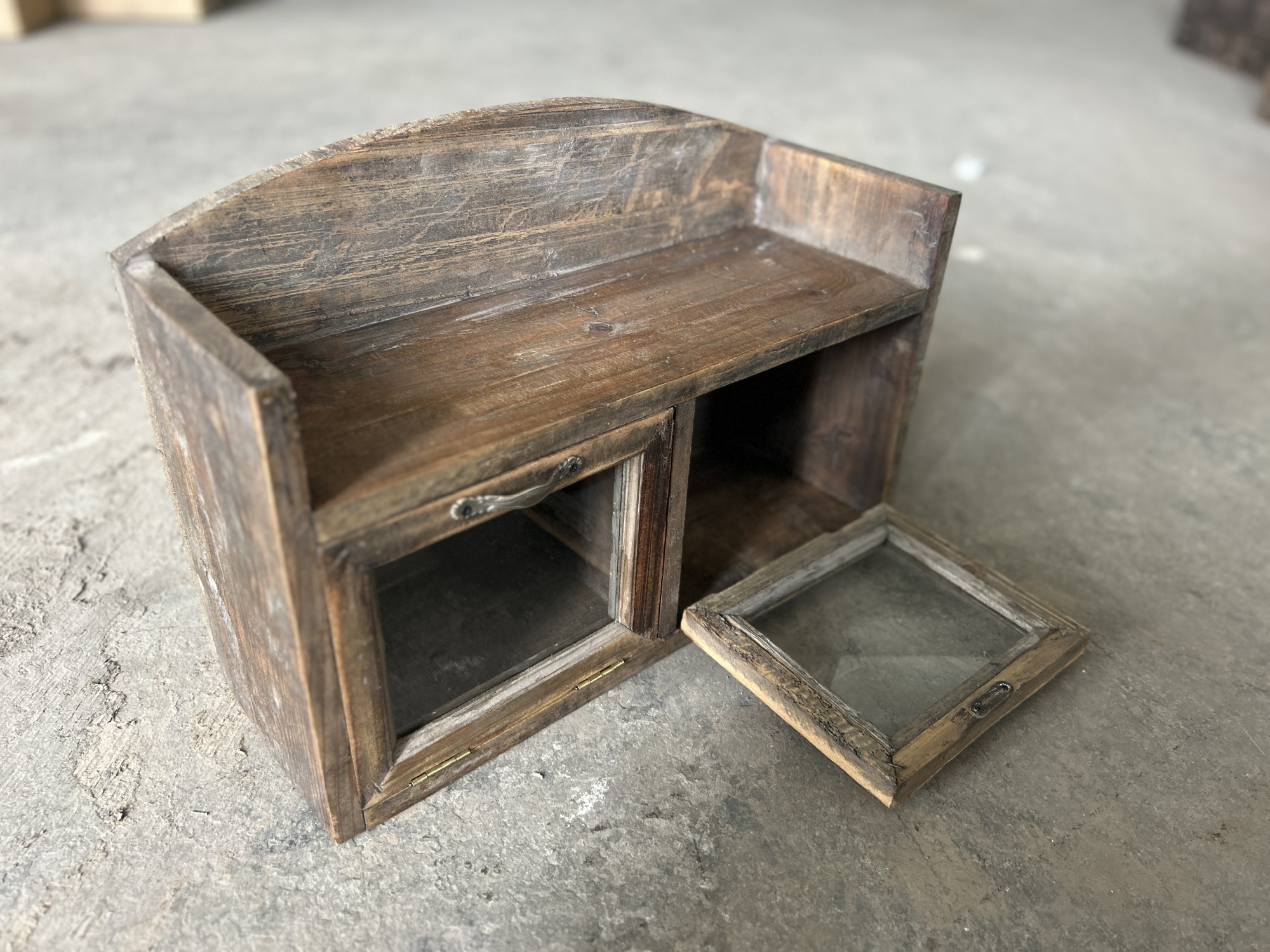 Holzkiste mit 2 Fächern, B 48 cm, L 18 cm, H 33 cm