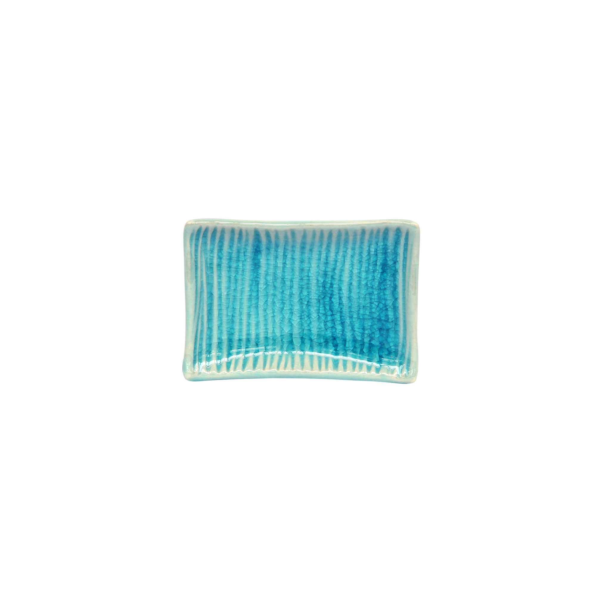 Schale 'Wellen' rechteckig, blau, B 9 cm, L 6 cm, H 2 cm