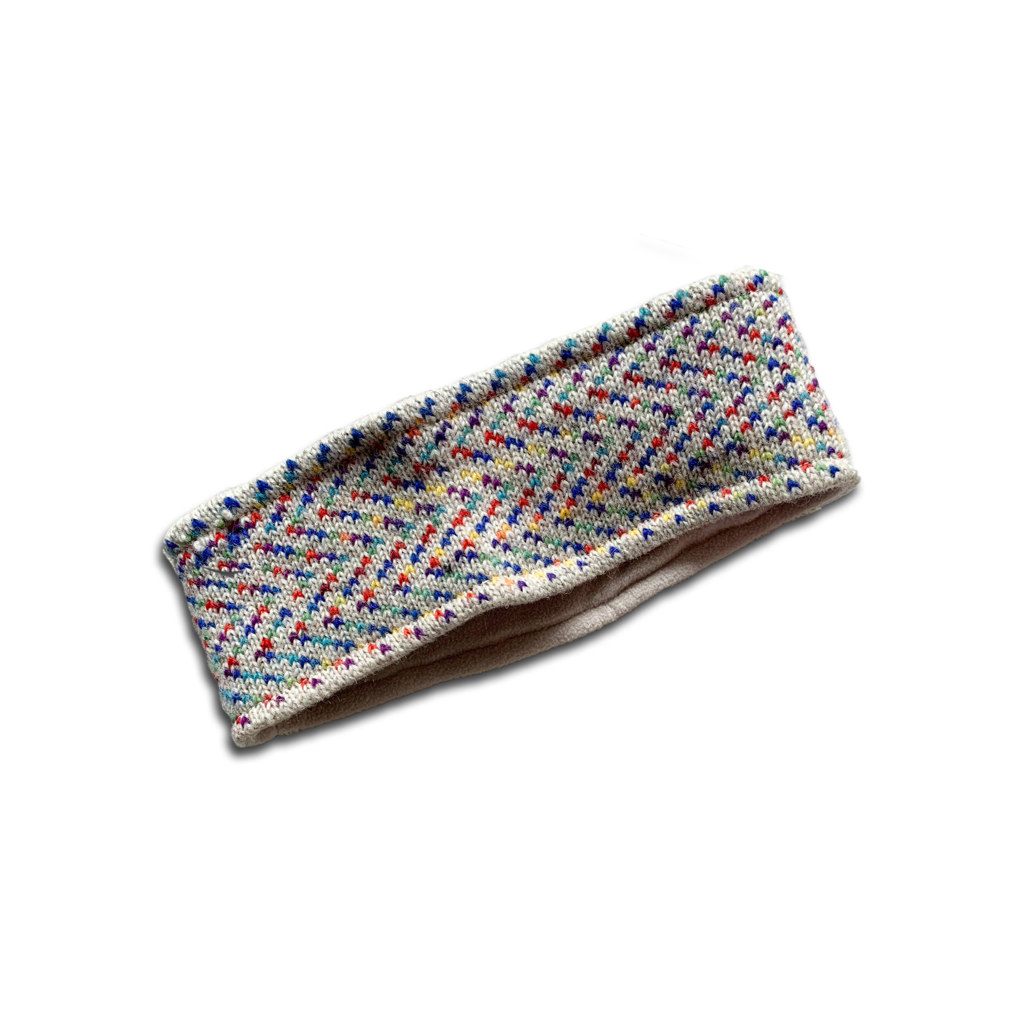 Stirnband aus Wolle, weiß, multicolor, H 9 cm, B 27 cm