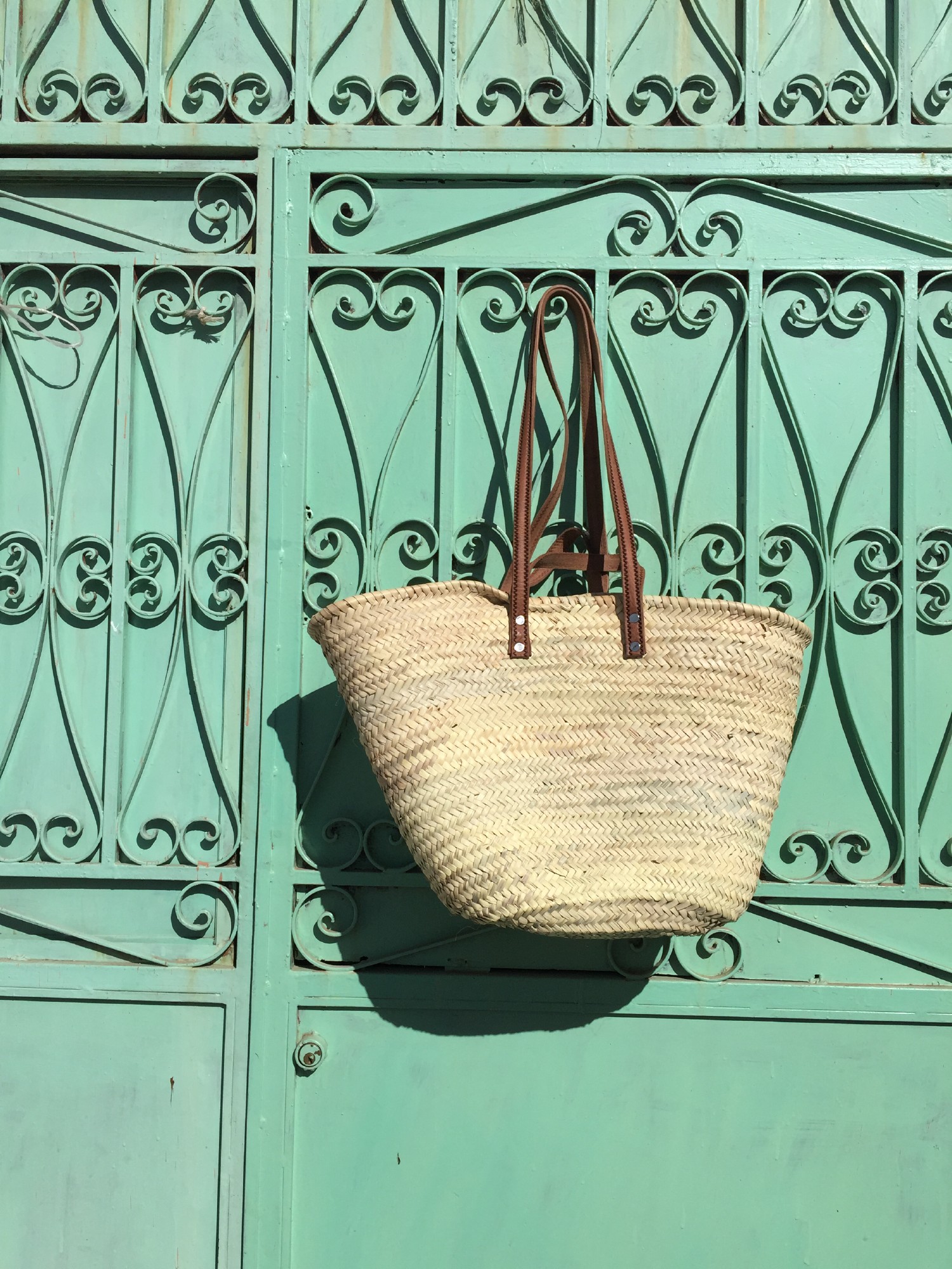 Strandtasche aus Palmgras L, B 50 cm, L 26 cm, H 37 cm