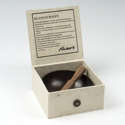 Klangschale Bodnath, Bronze, Komplett-Set mit Geschenkbox, Ø 12 cm, H 4 cm