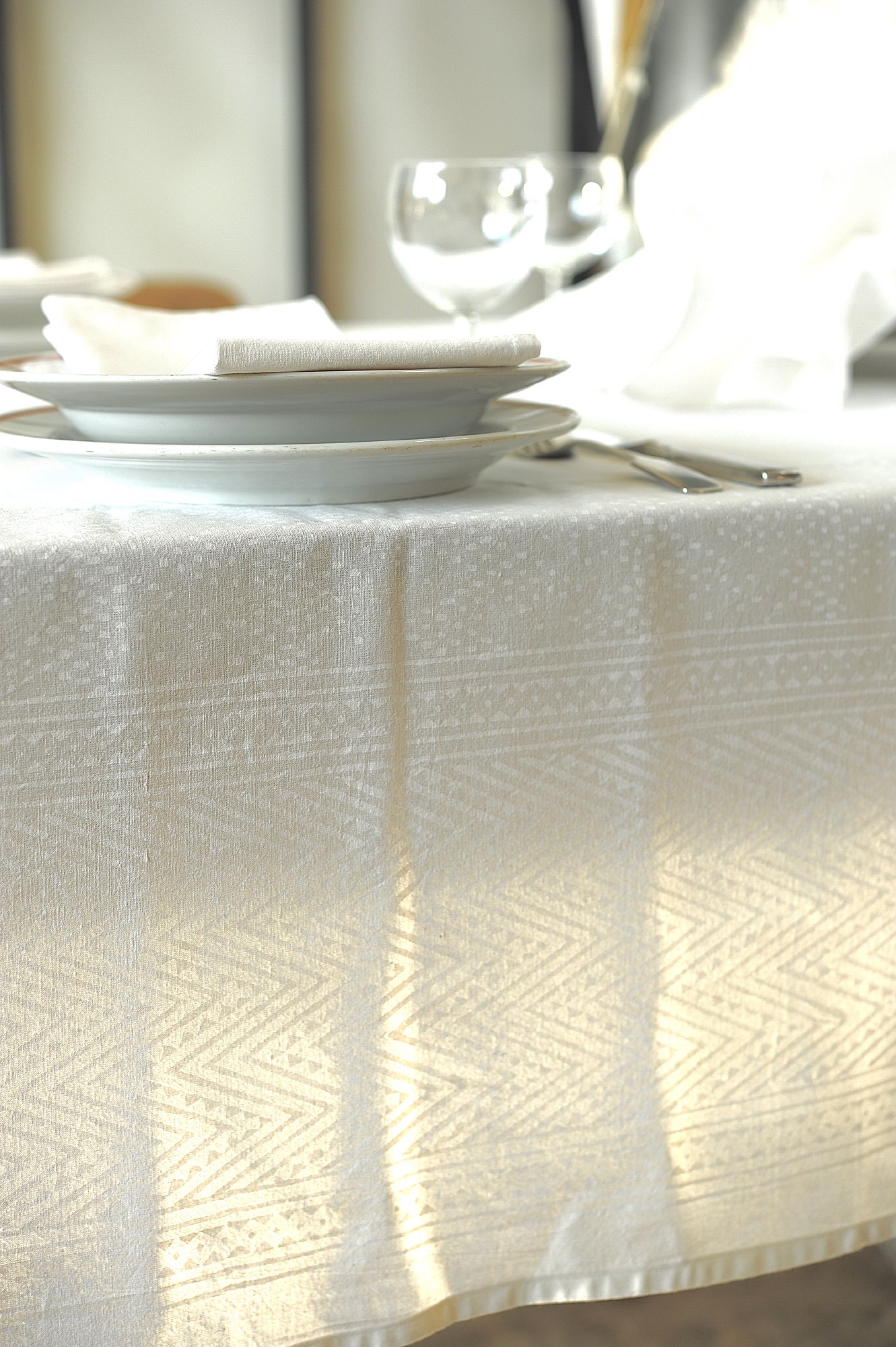 Tischdecke aus Baumwolle, weiß, B 100 cm, L 100 cm