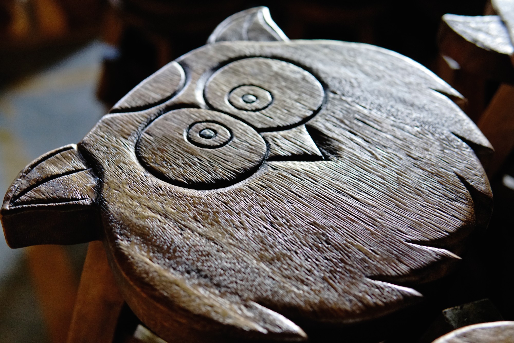 Hocker 'Eule', natur, Ø 25 cm, H 24 cm